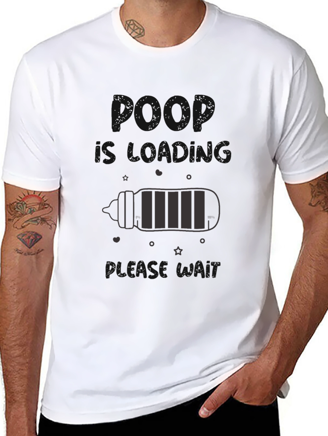 Black Loading Please Wait T-Shirt view 8