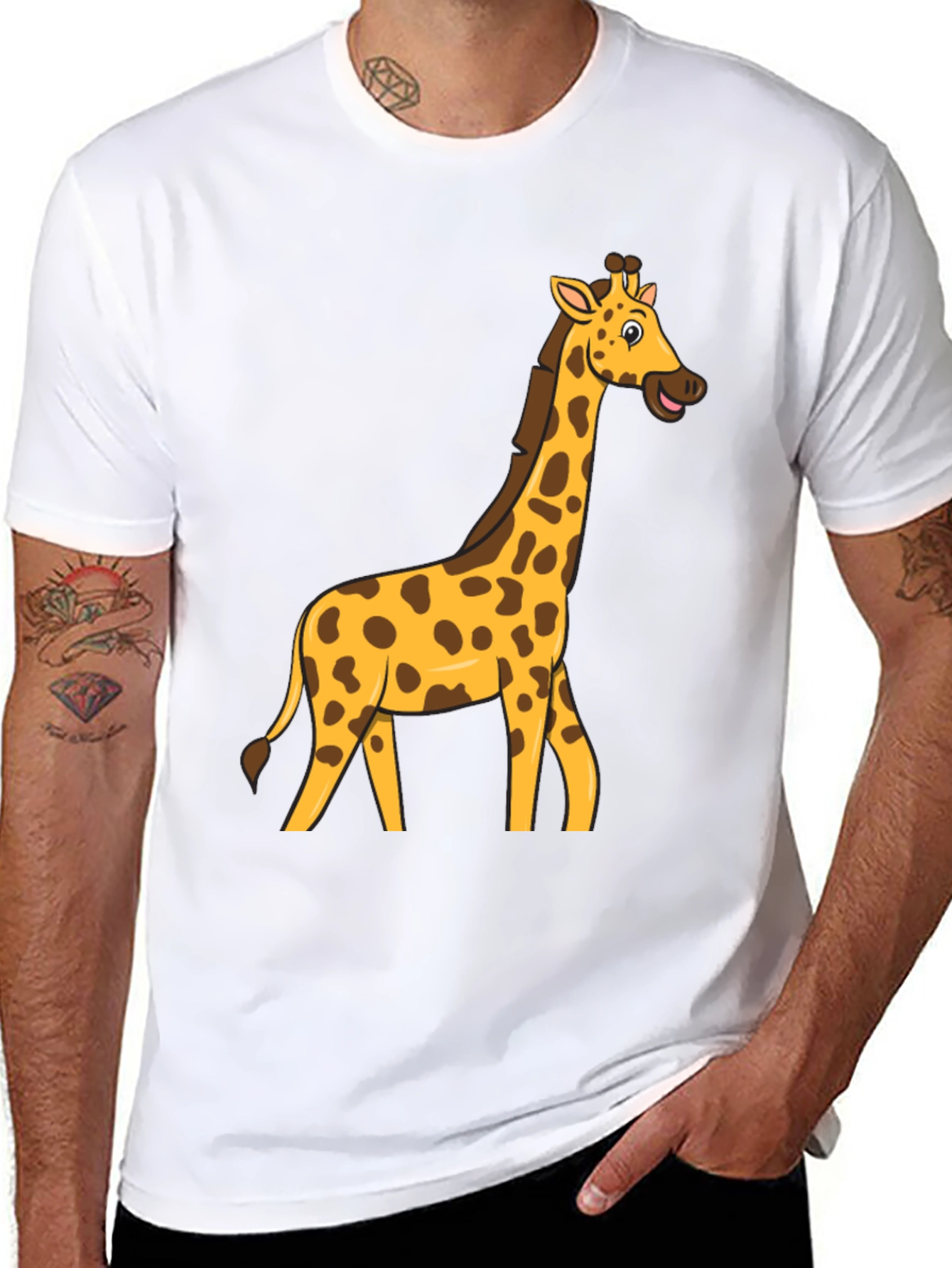 Black Giraffe Graphic T-Shirt - Fun Cartoon Tee view 8