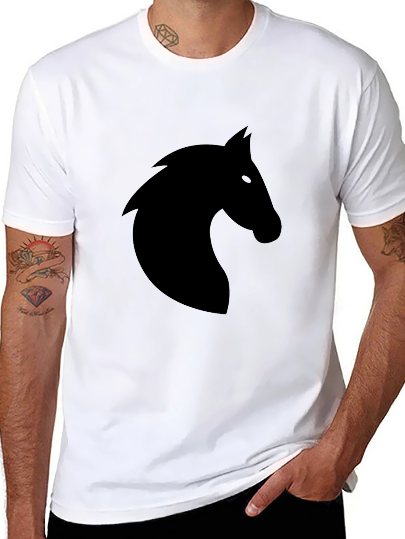 Black Black Horse Silhouette Tee - Stylish and Comfortable view 8