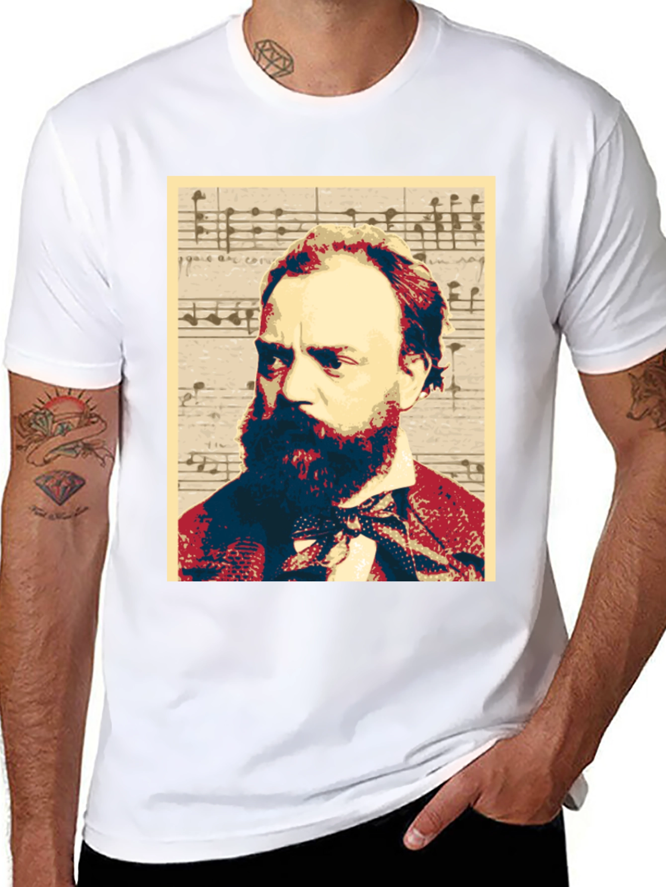 Black Musical Composer Portrait Graphic Tee view 8