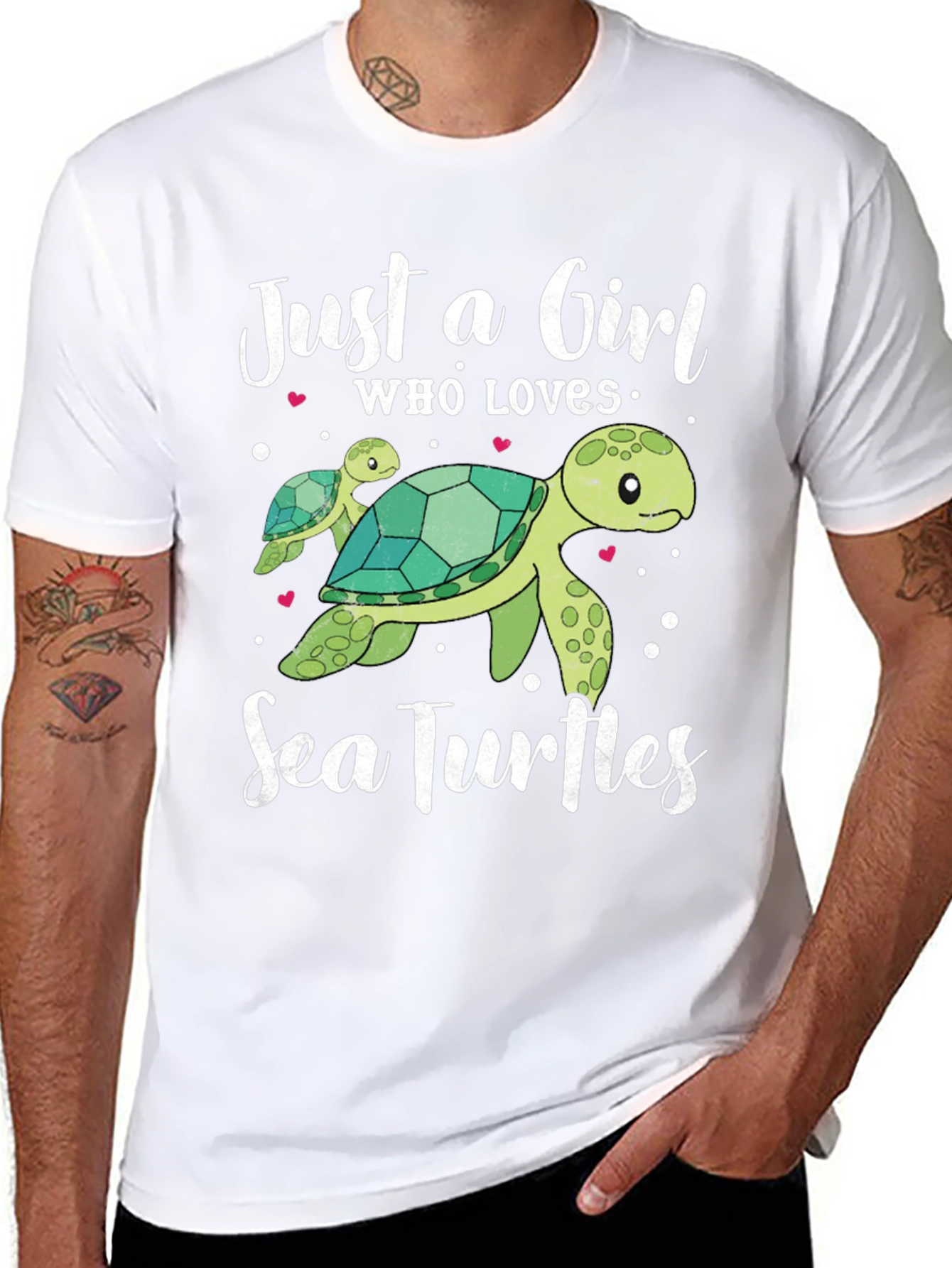 Black Just A Girl Who Loves Sea Turtles T-Shirt view 8