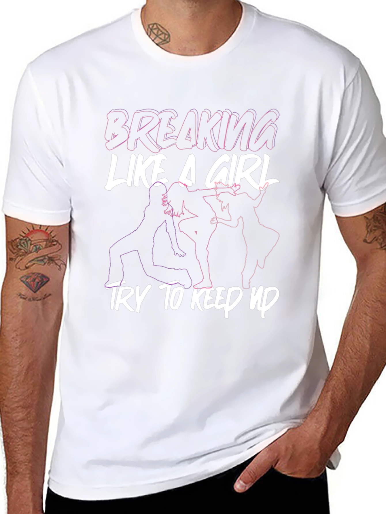Breaking Like A Girl Graphic Tee - Black - 8