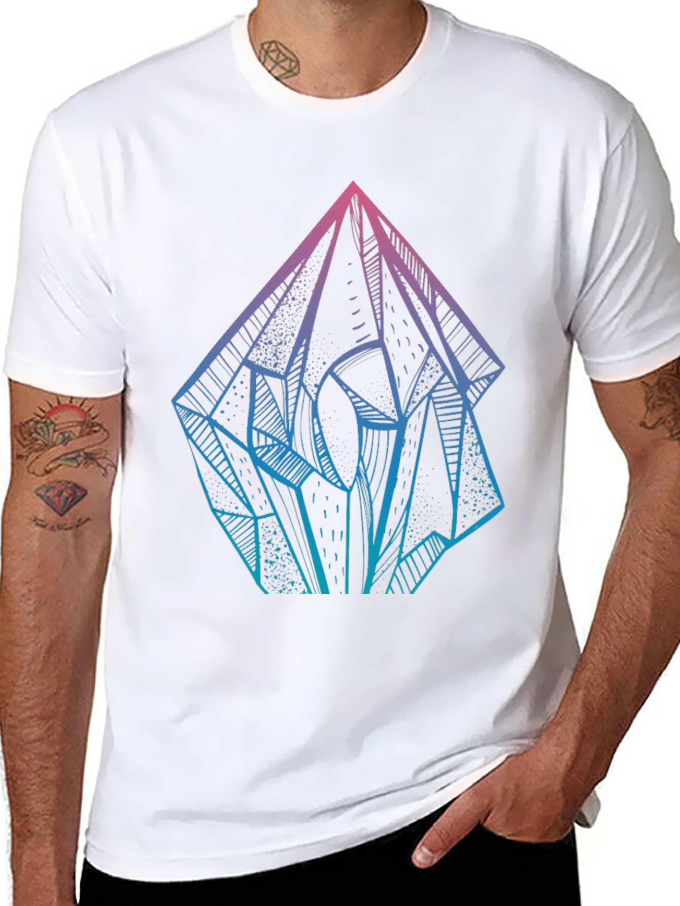 Black Crystal Prism Graphic Tee - Mens Black T-Shirt view 8