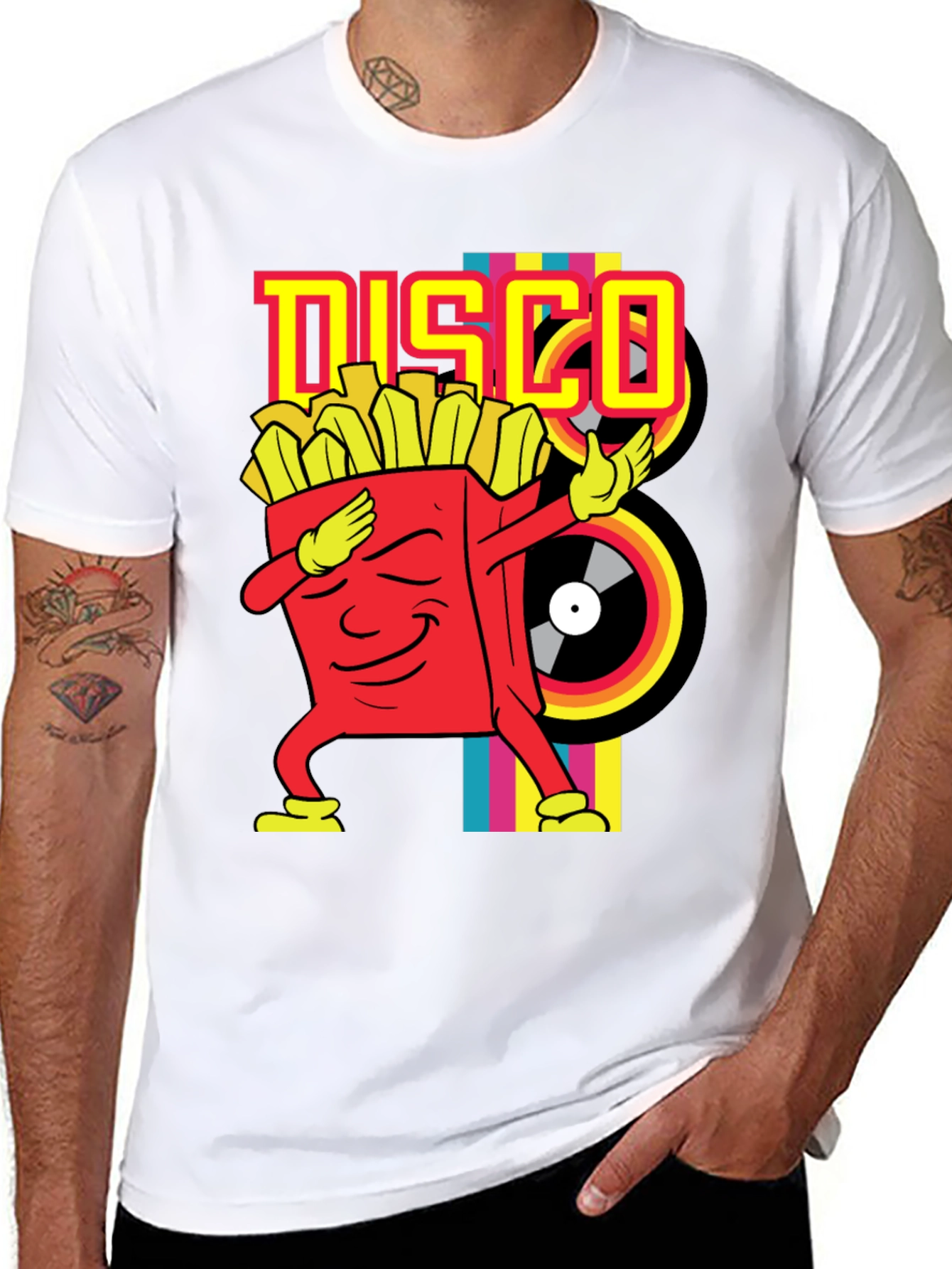 Black Disco Fries Dab Black T-Shirt view 8