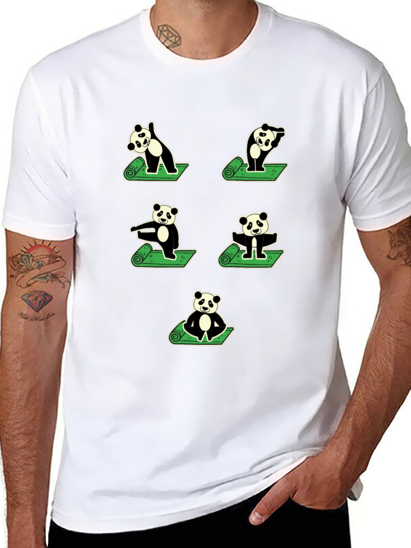 Black Yoga Panda T-Shirt view 8