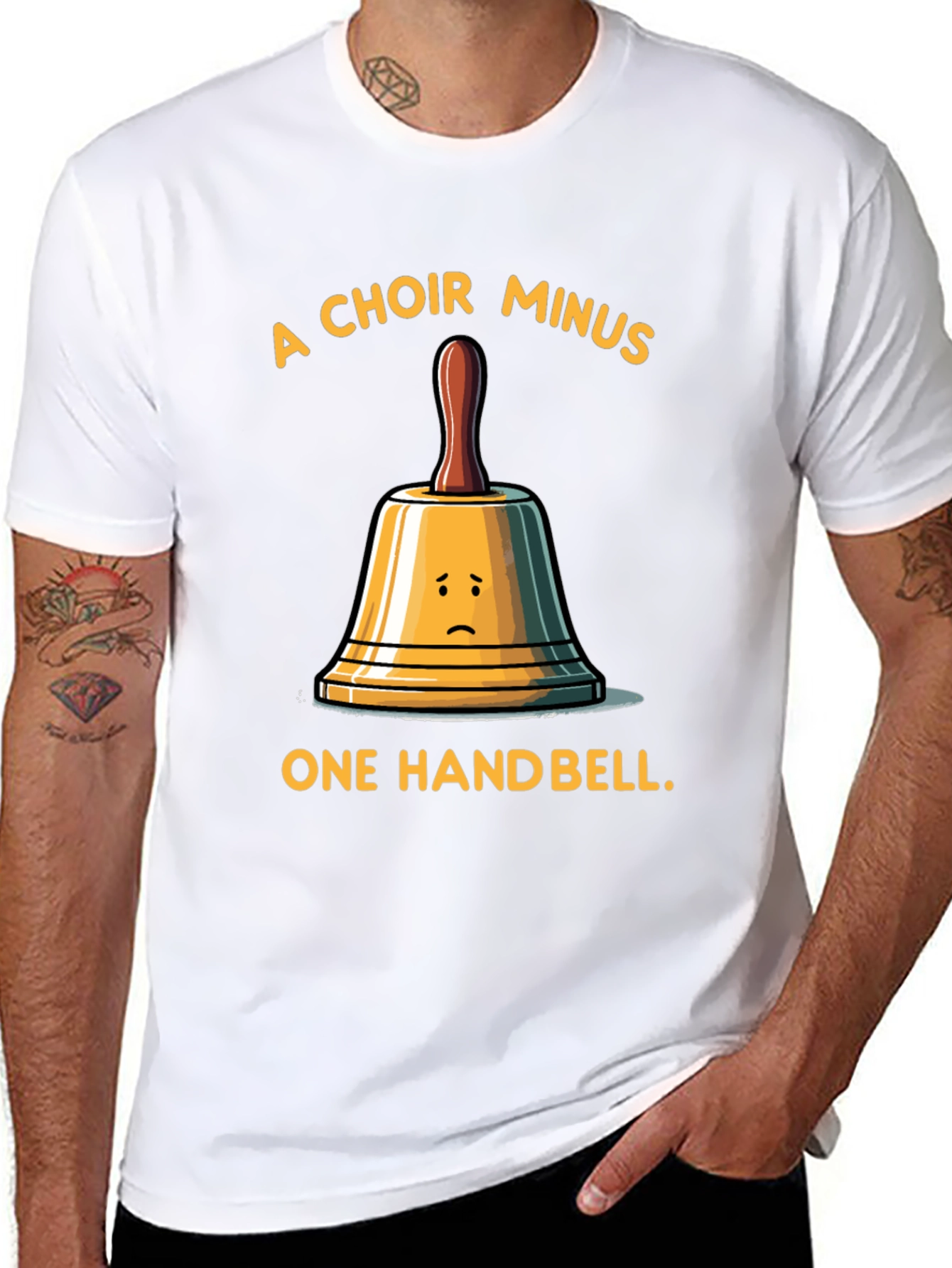 Black Funny Choir Handbell Graphic T-Shirt view 8