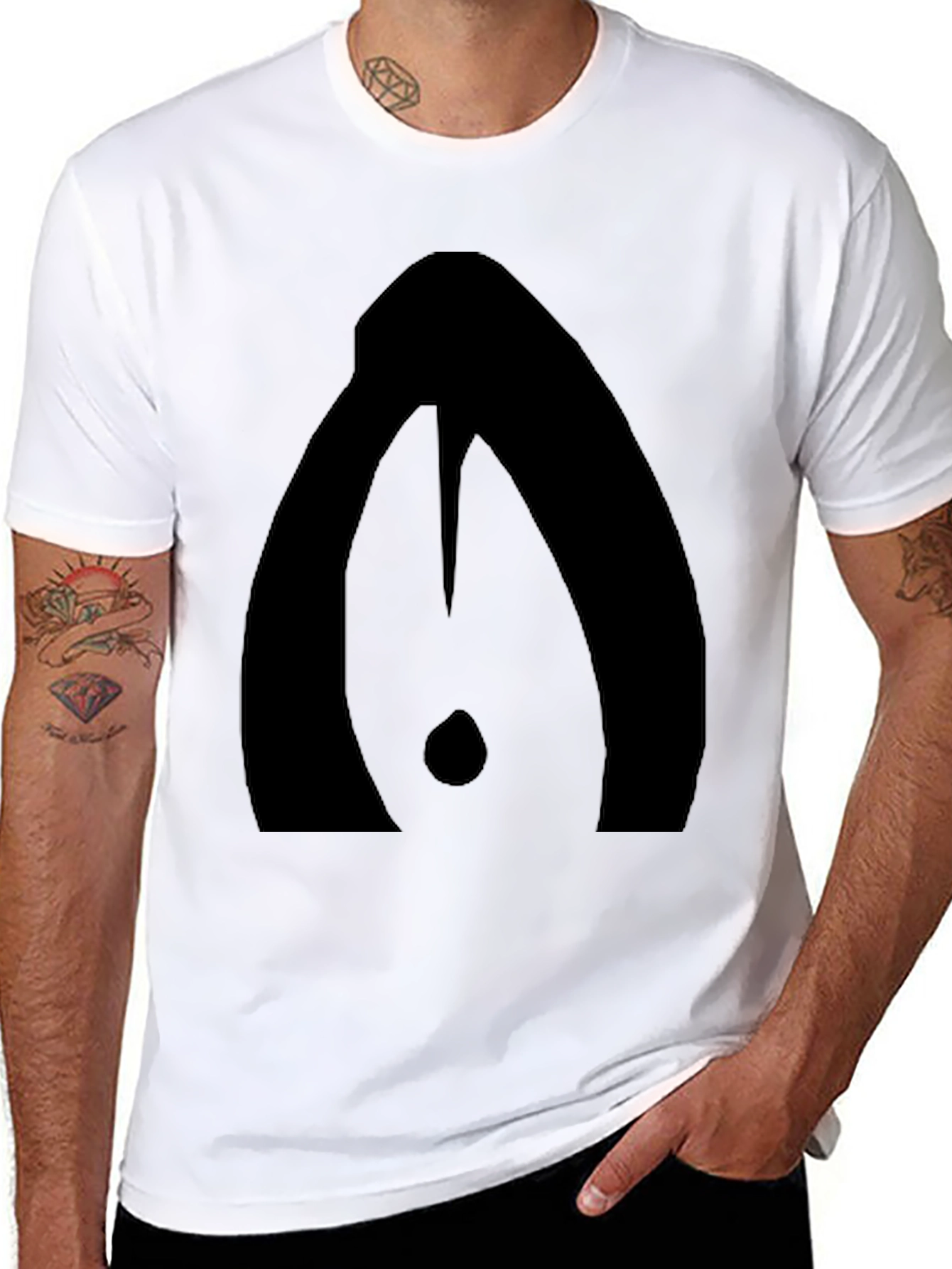 Black Modern Abstract Graphic Print Black T-Shirt view 8