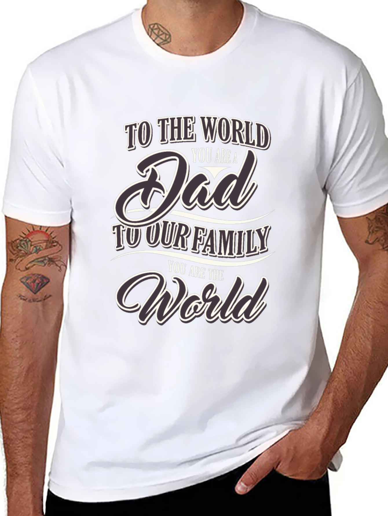 Black To the World You are a Dad T-Shirt view 8