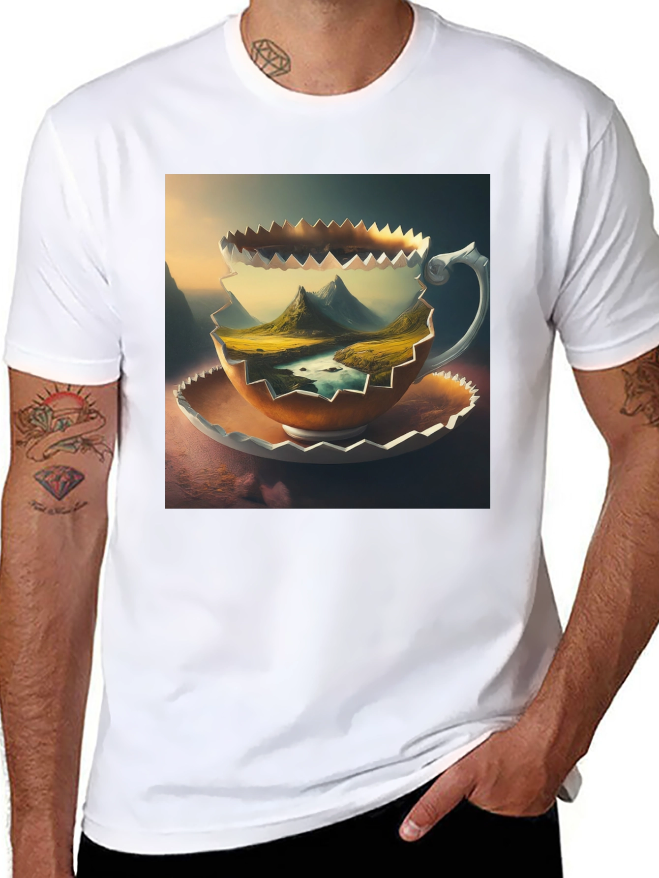Black Mountain View Coffee Cup T-Shirt view 8