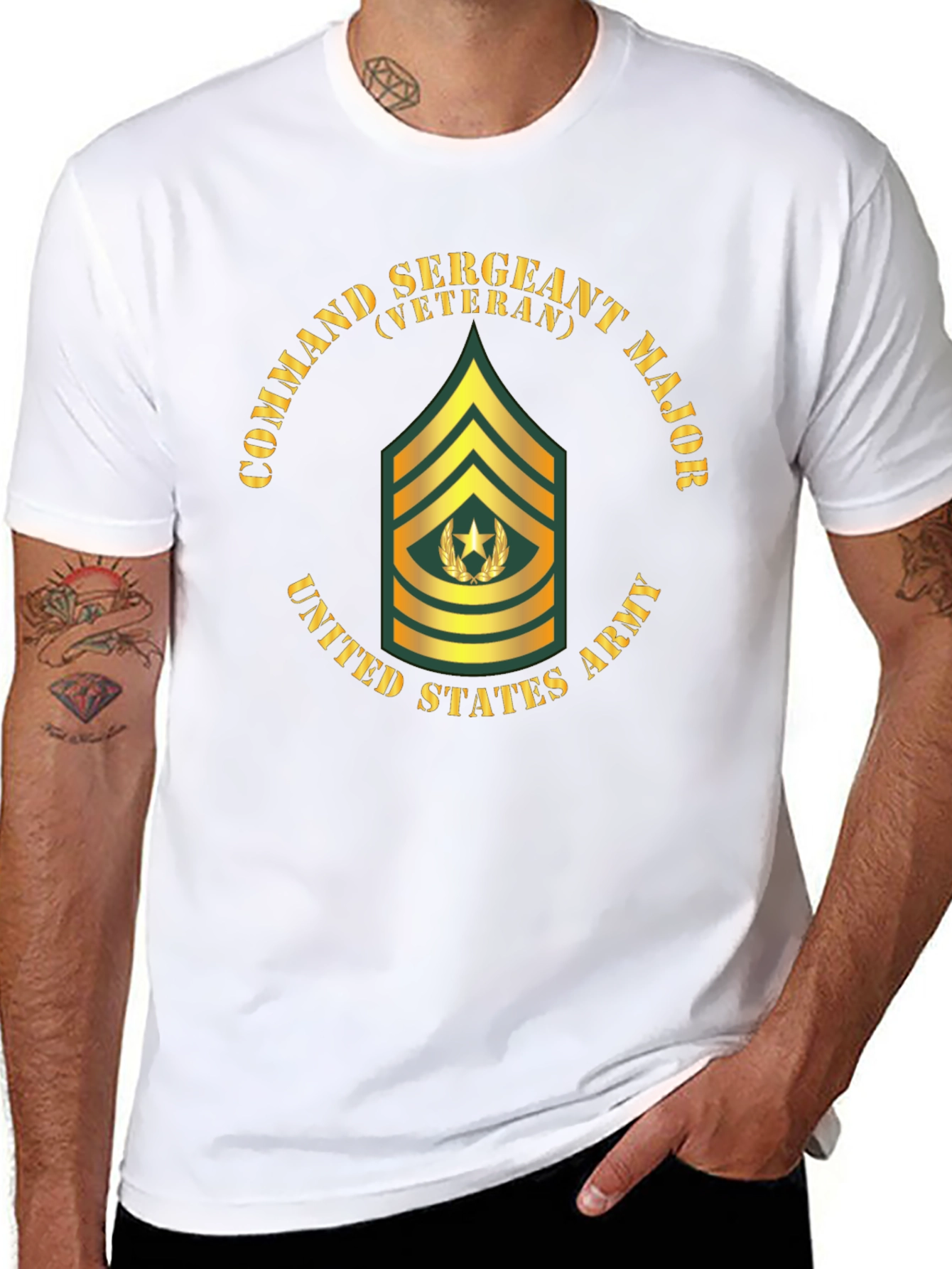 Black Veteran Command Sergeant Major T-Shirt view 8