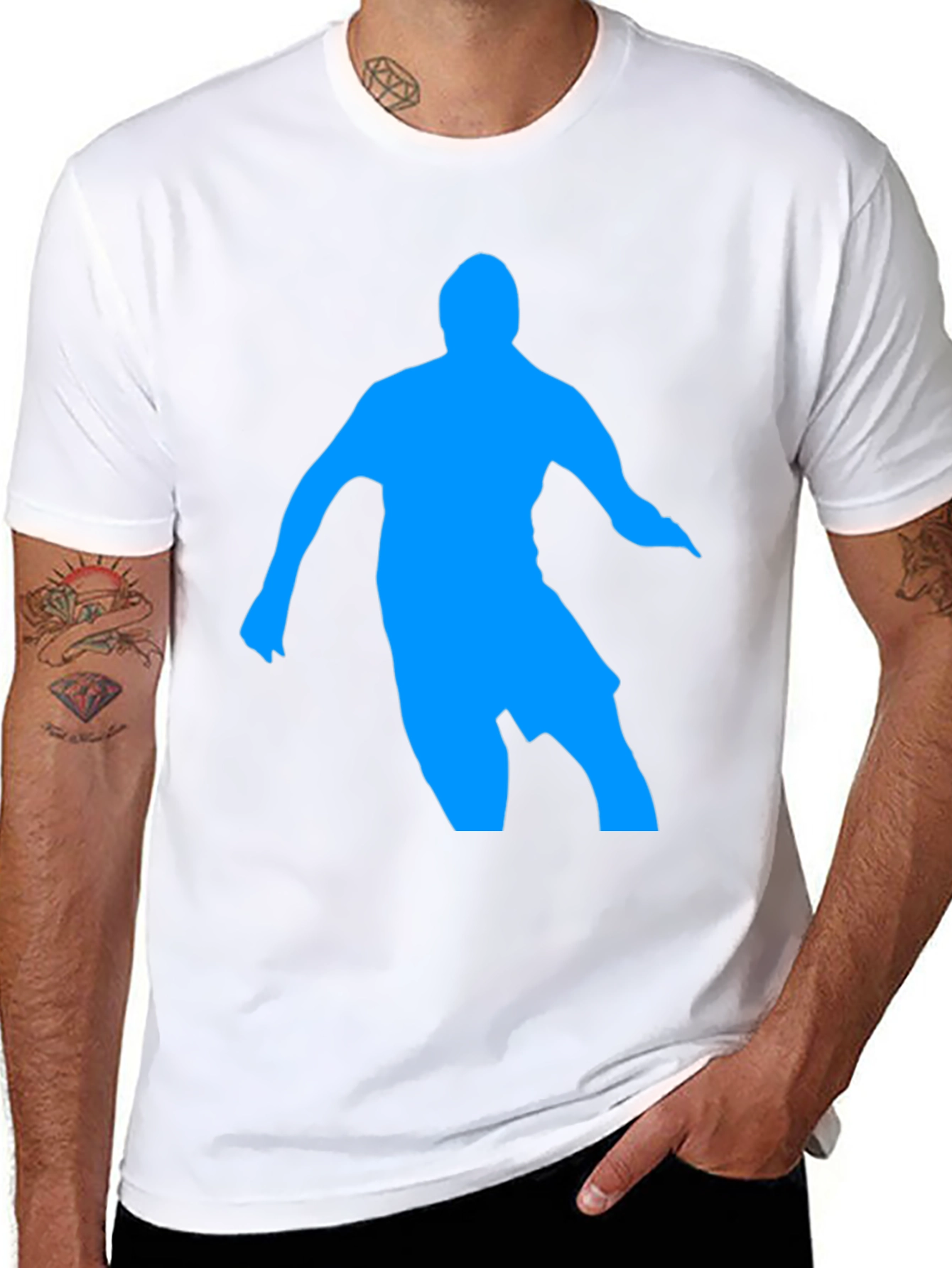 Black Blue Silhouette Graphic Black T-Shirt view 8