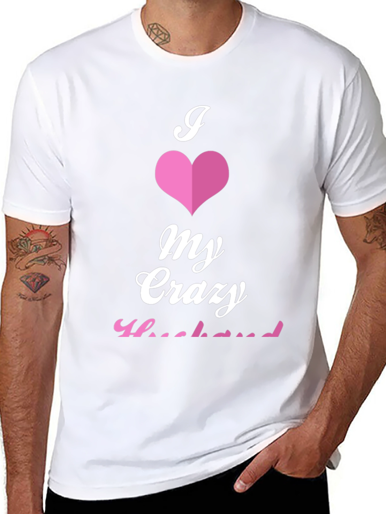 Black I Love My Crazy Husband T-Shirt view 8