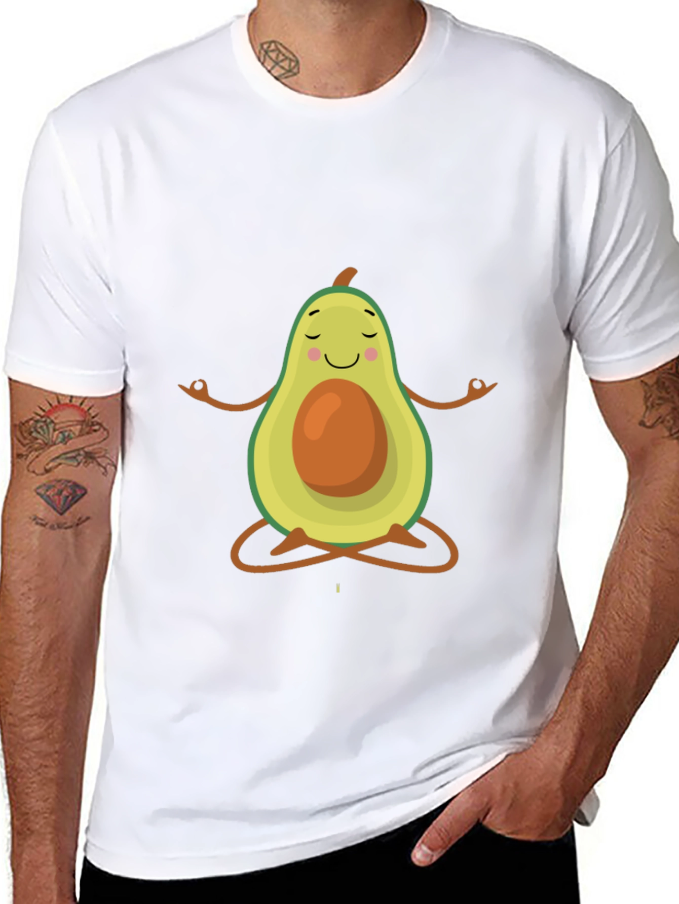 Black Zen Avocado T-Shirt - Funny Yoga Tee view 8