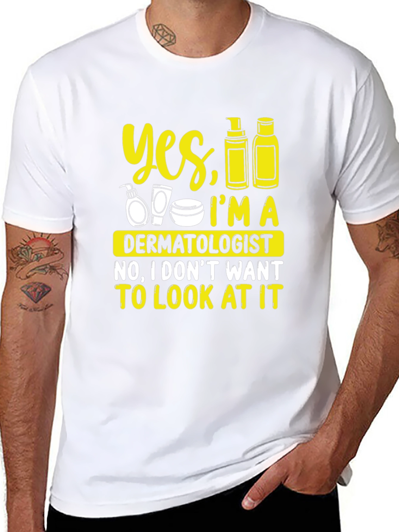 Black Dermatologist Humor Graphic Tee - 'Yes, I'm A Dermatologist' T-Shirt view 8