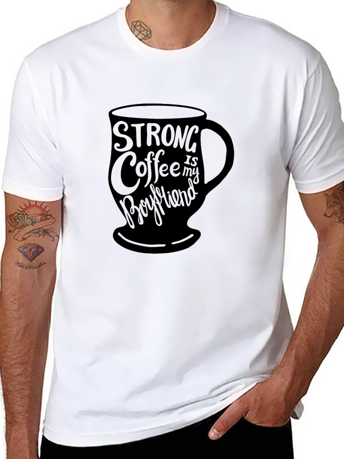 Black Strong Coffee is My Boyfriend Graphic Tee view 8
