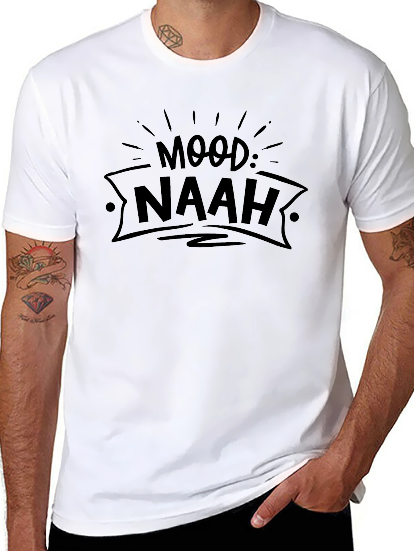 Black Mood: Naah Black Graphic Tee view 8