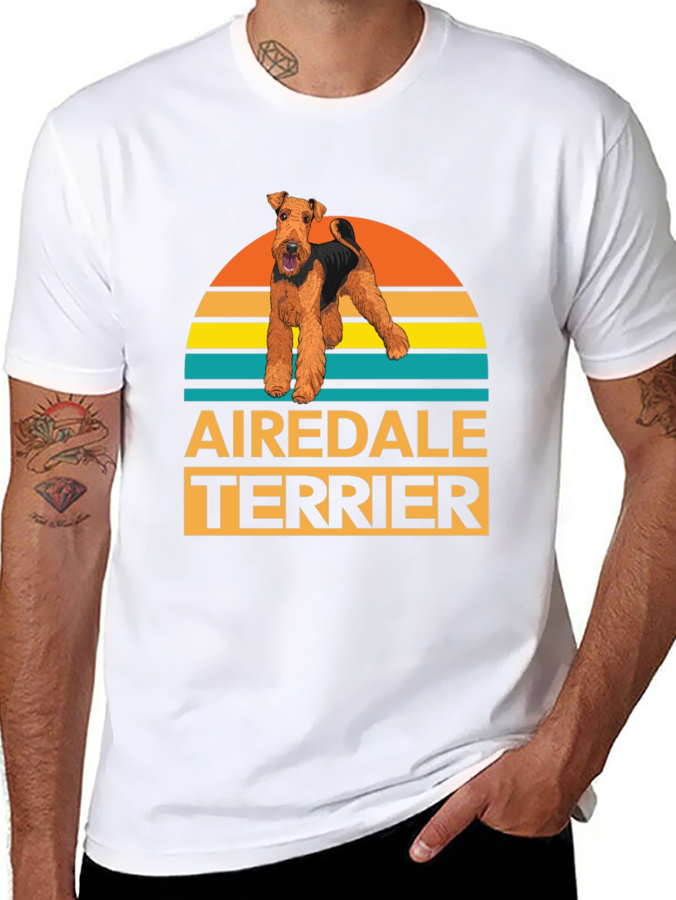 Black Airedale Terrier Dog Graphic T-Shirt view 8