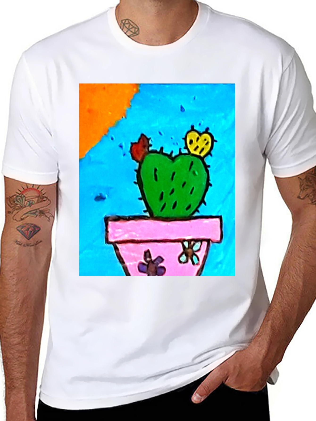 Black Quirky Cactus Graphic T-Shirt view 8