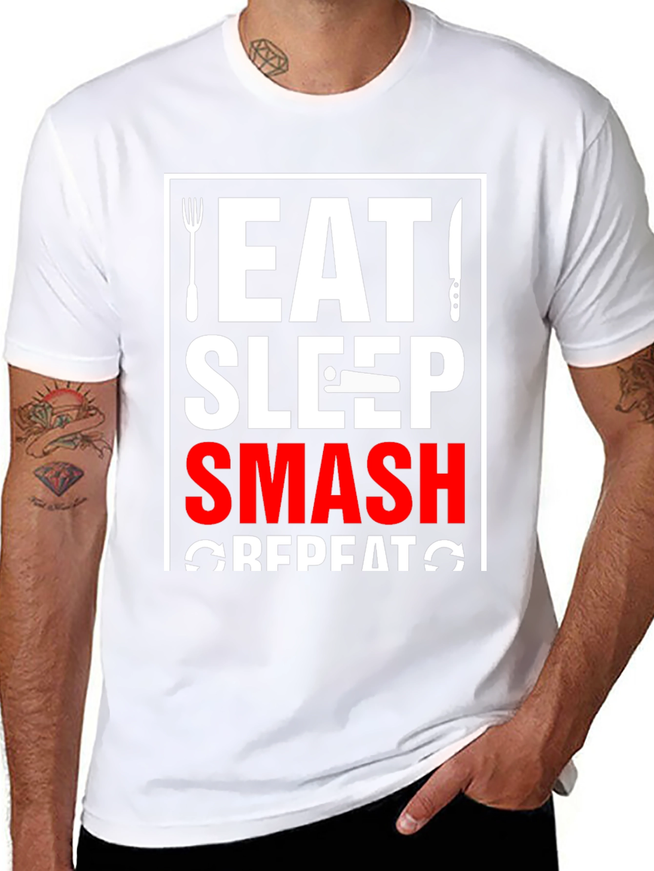 Black Eat Sleep Smash Repeat T-Shirt view 8