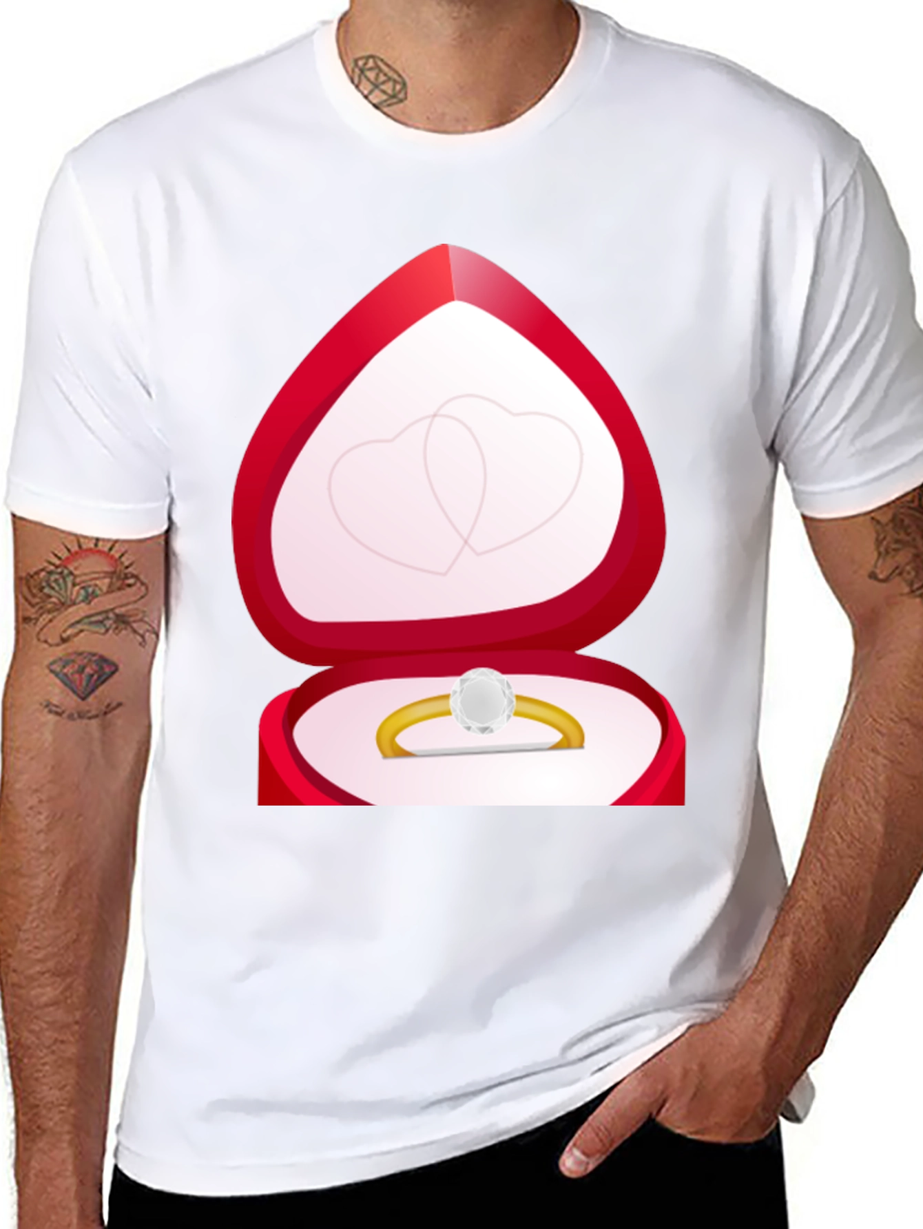 Black Proposal Ring Box T-Shirt view 8