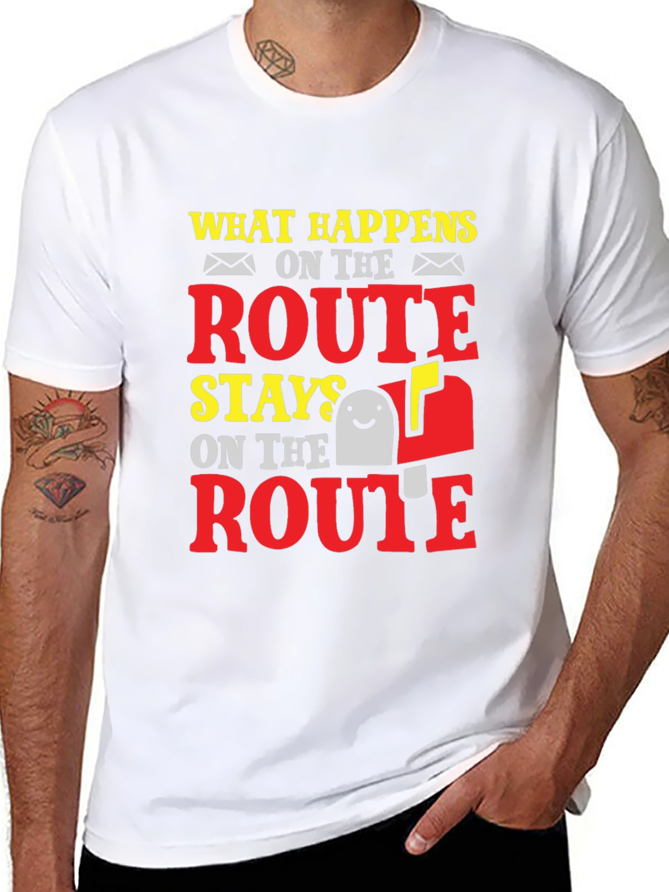 Black Funny Mail Carrier T-Shirt: What Happens on Route view 8