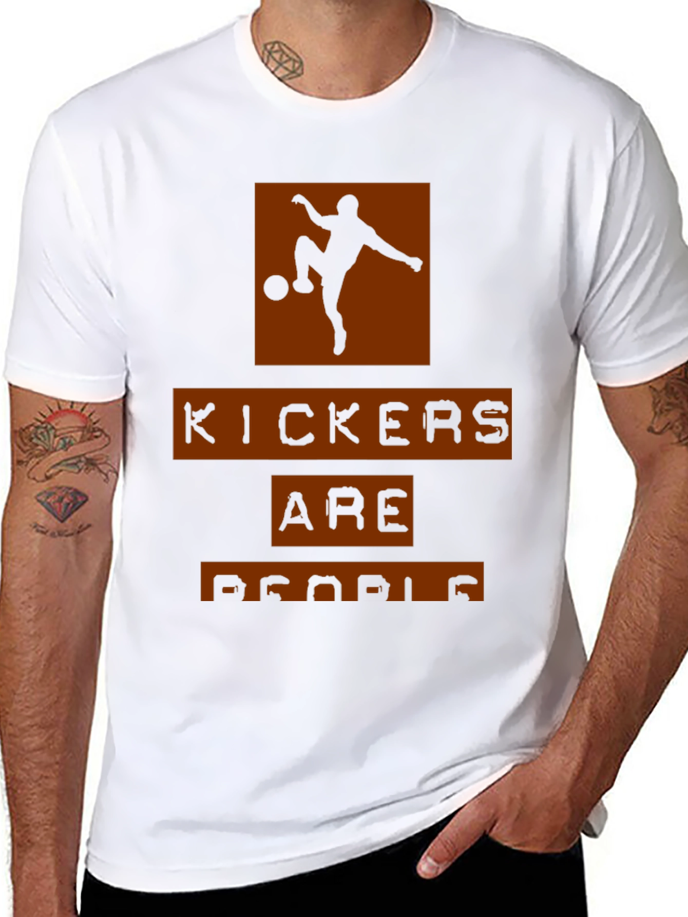 Black Kickers are People T-Shirt - Soccer Fan Tee view 8