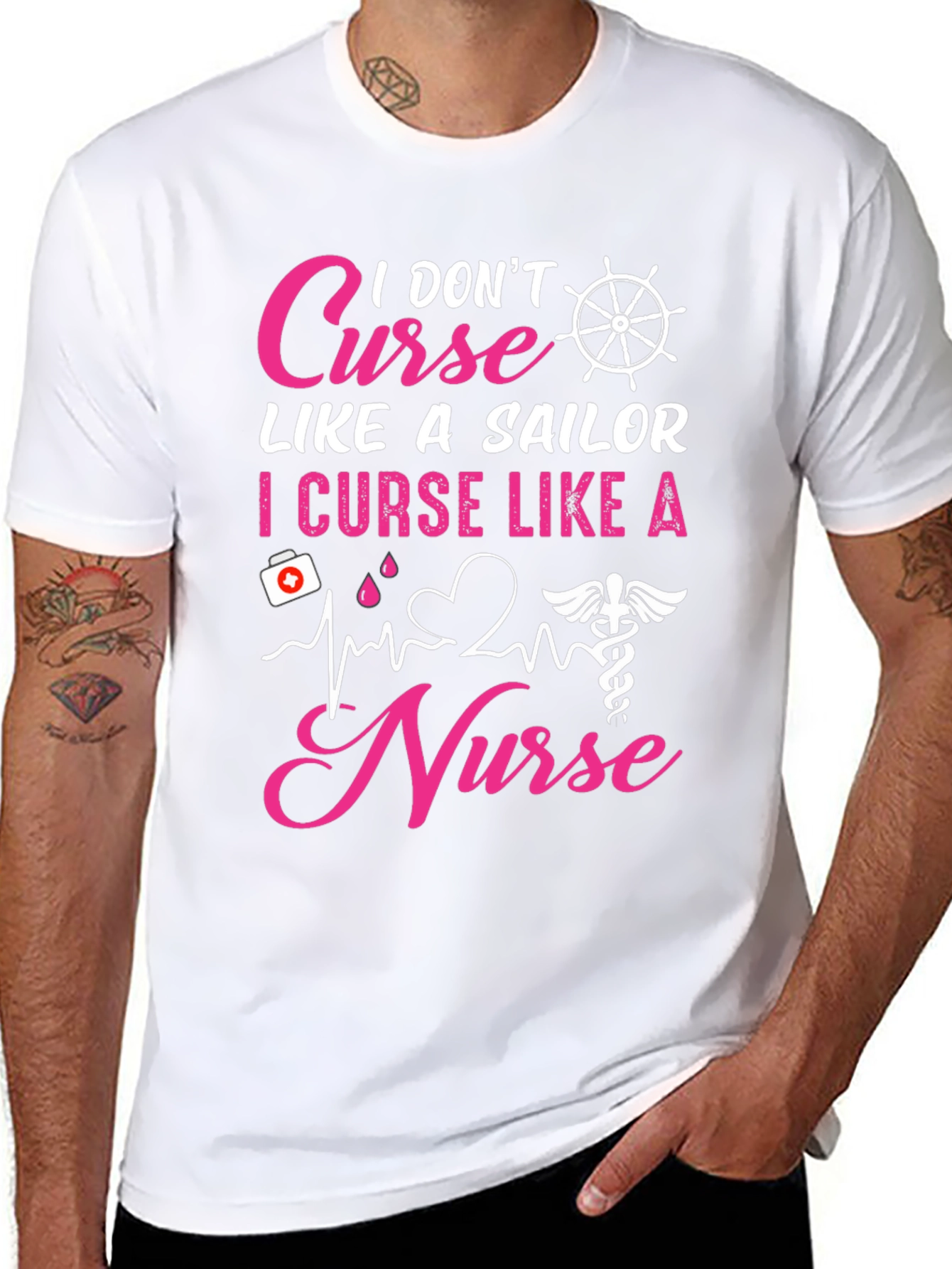 Black I Curse Like A Nurse T-Shirt view 8