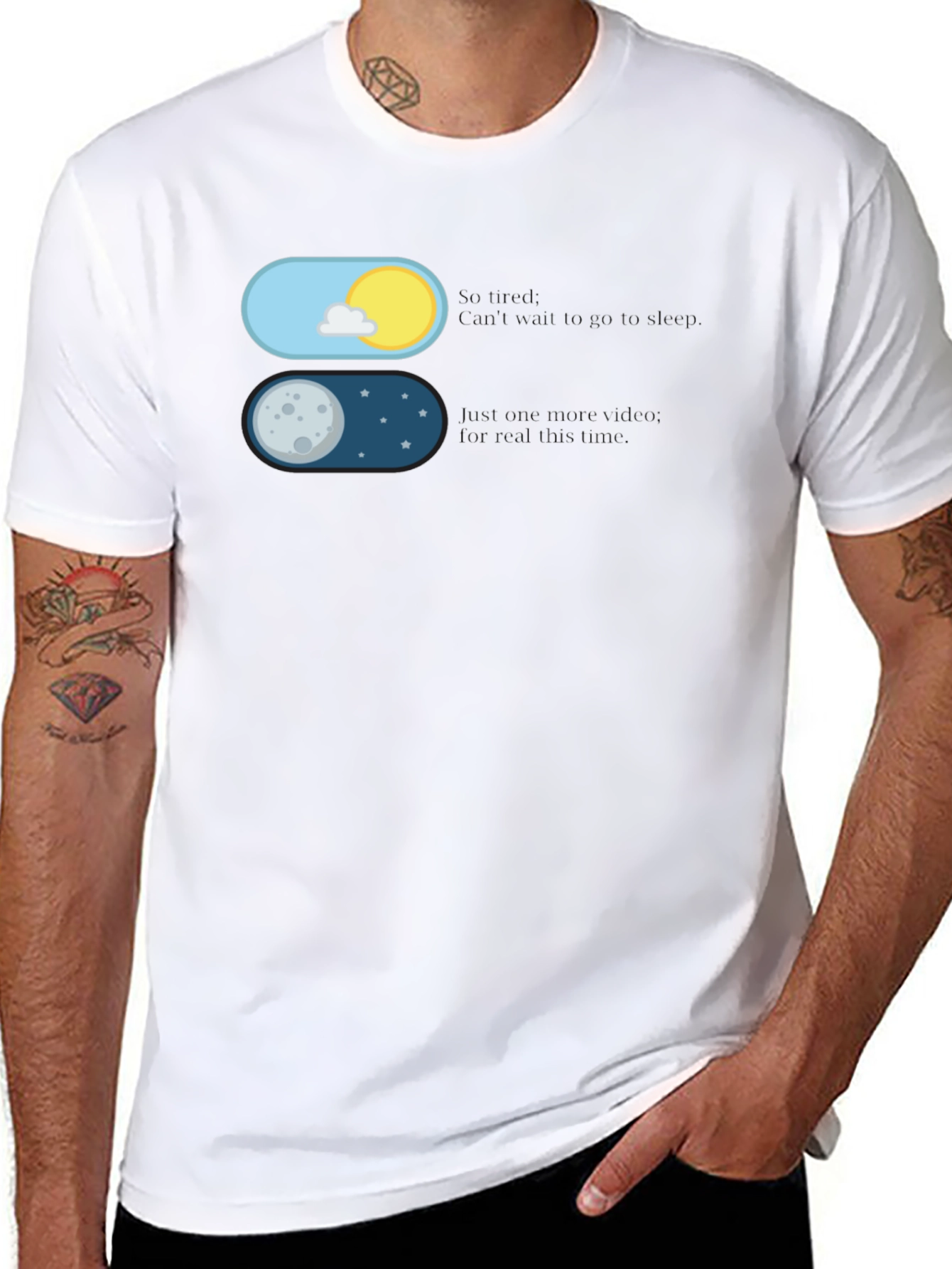 Black Sleep Mode Funny T-Shirt view 8