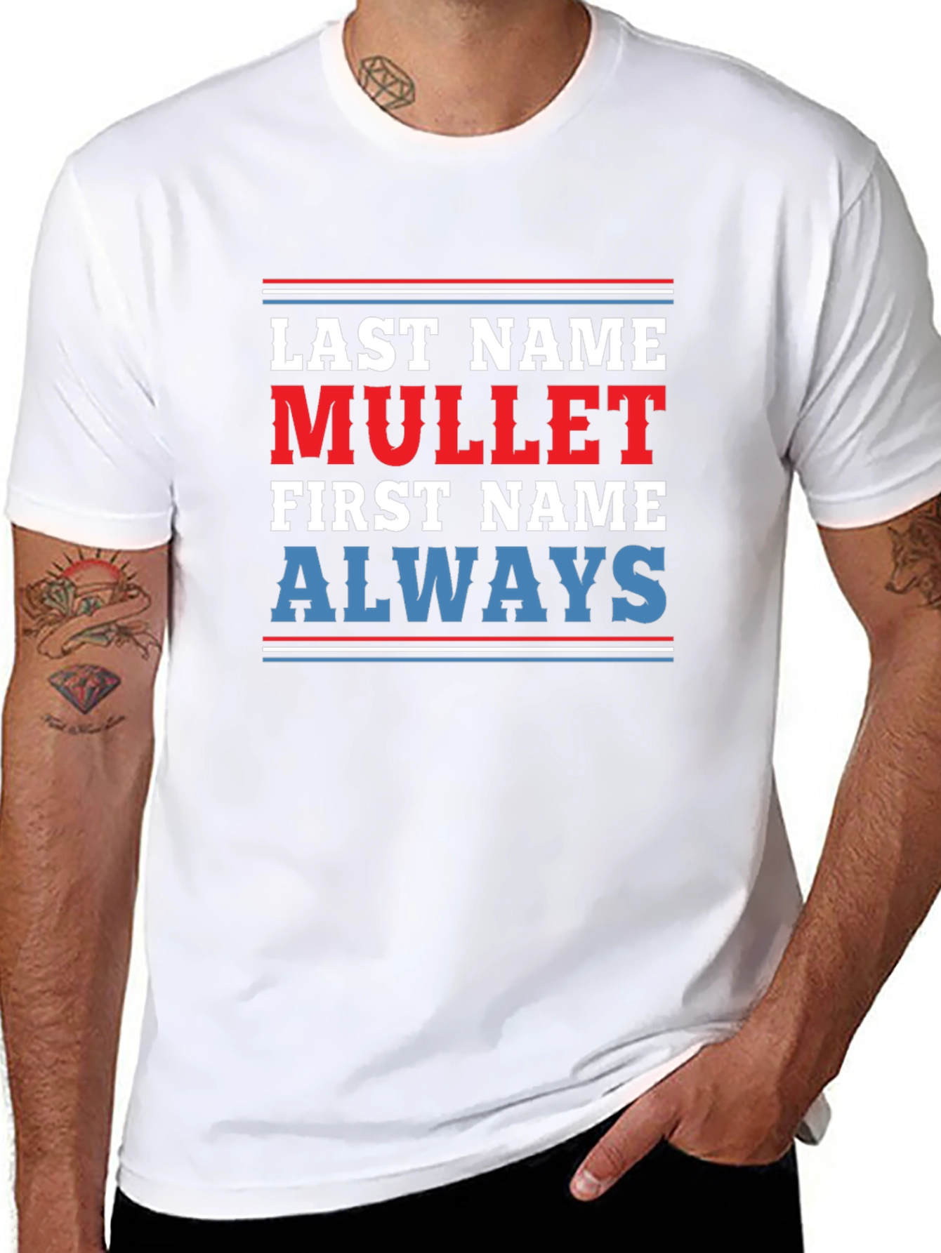 Black Last Name Mullet T-Shirt - Funny Novelty Tee view 8