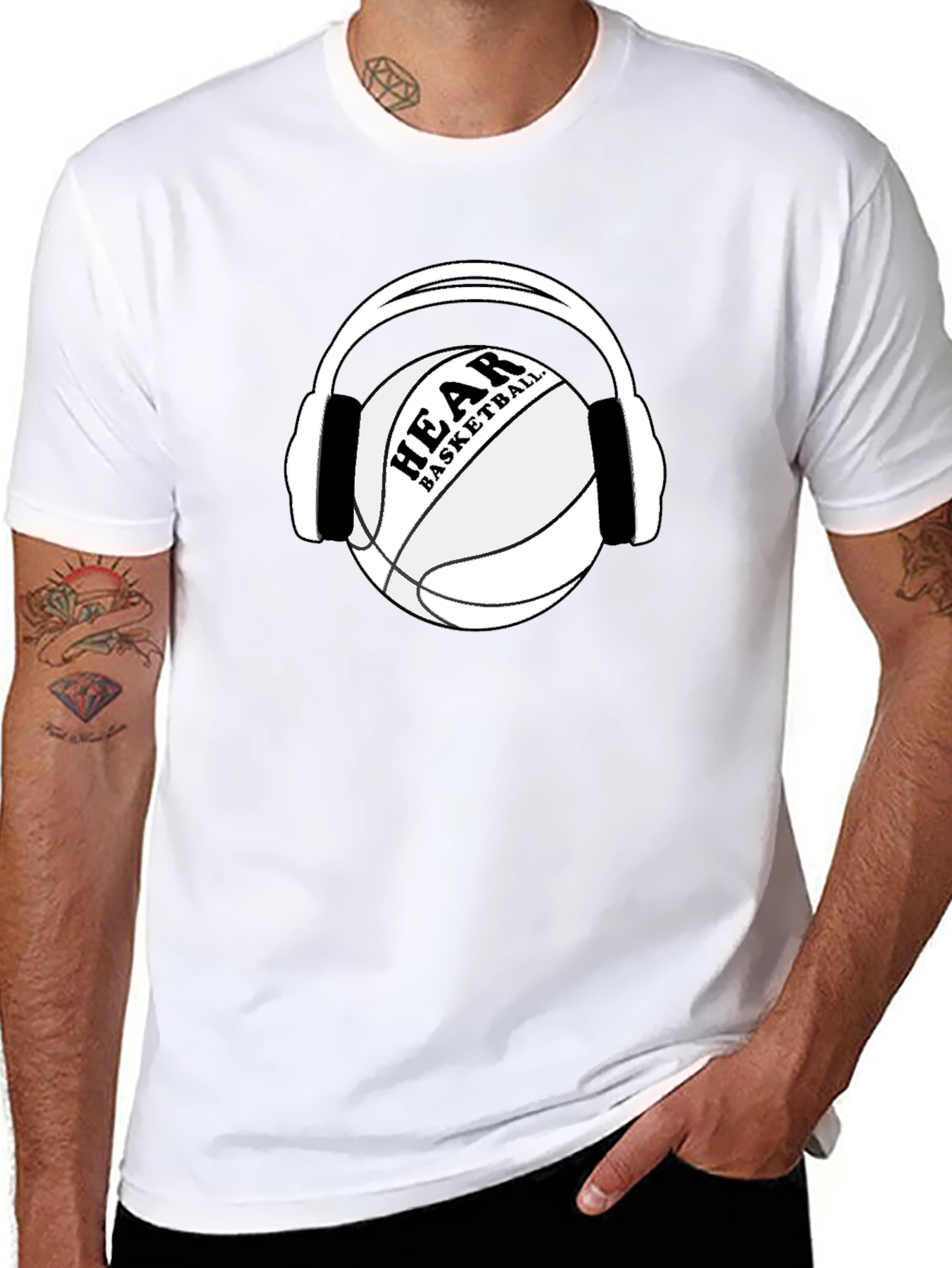 Black Hear Basketball Black T-Shirt view 8