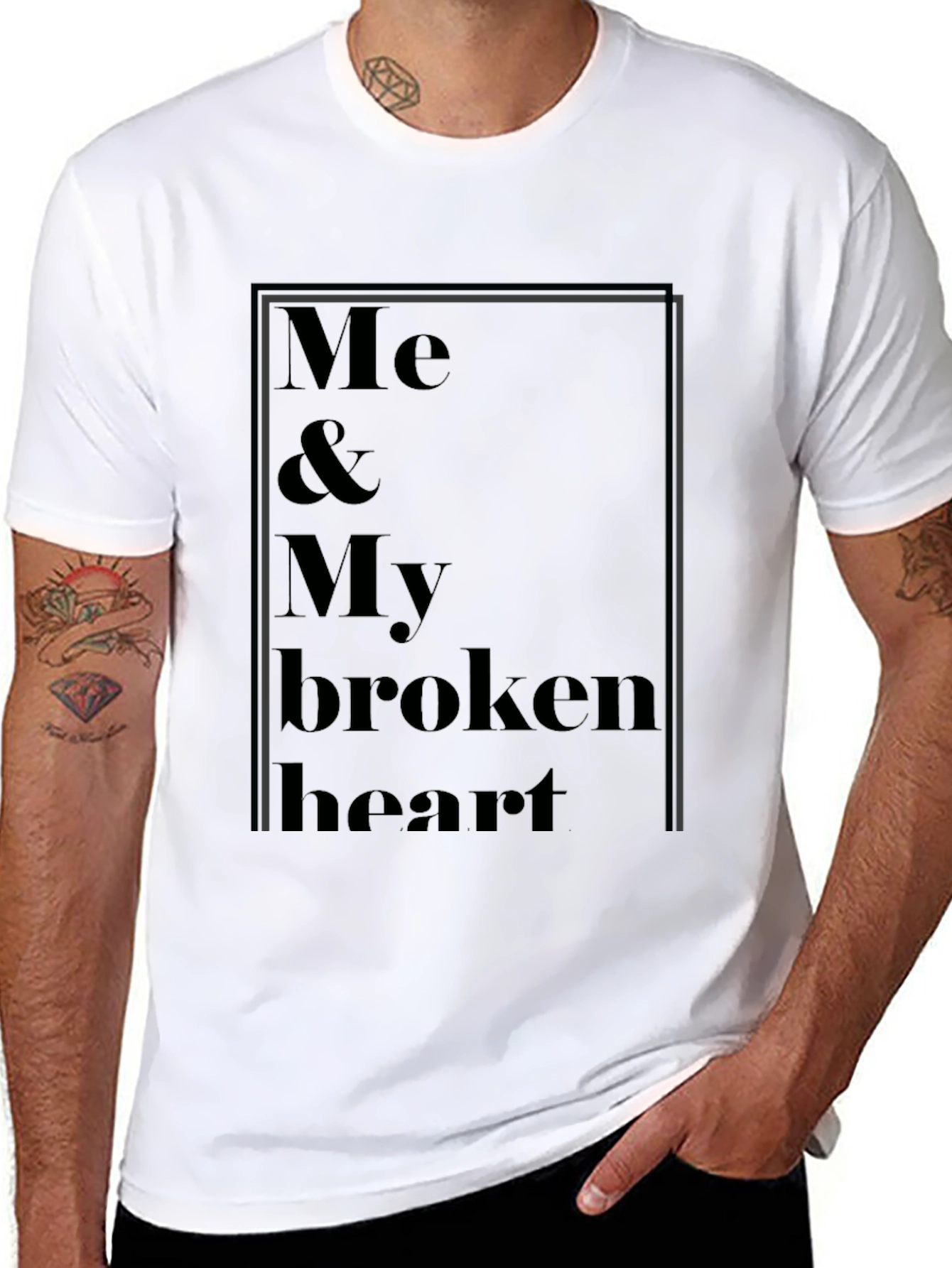 Black Me & My Broken Heart Graphic Tee - Black view 8