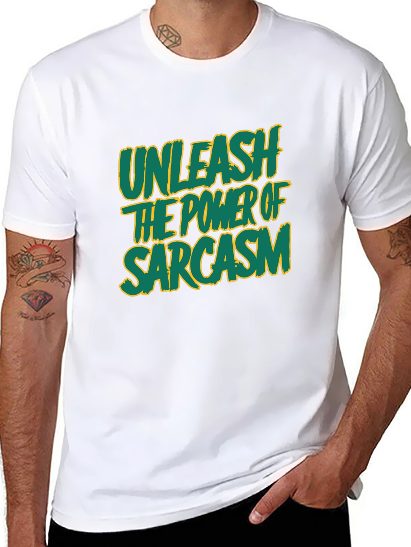 Black Unleash Sarcasm T-Shirt -  Funny Graphic Tee view 8