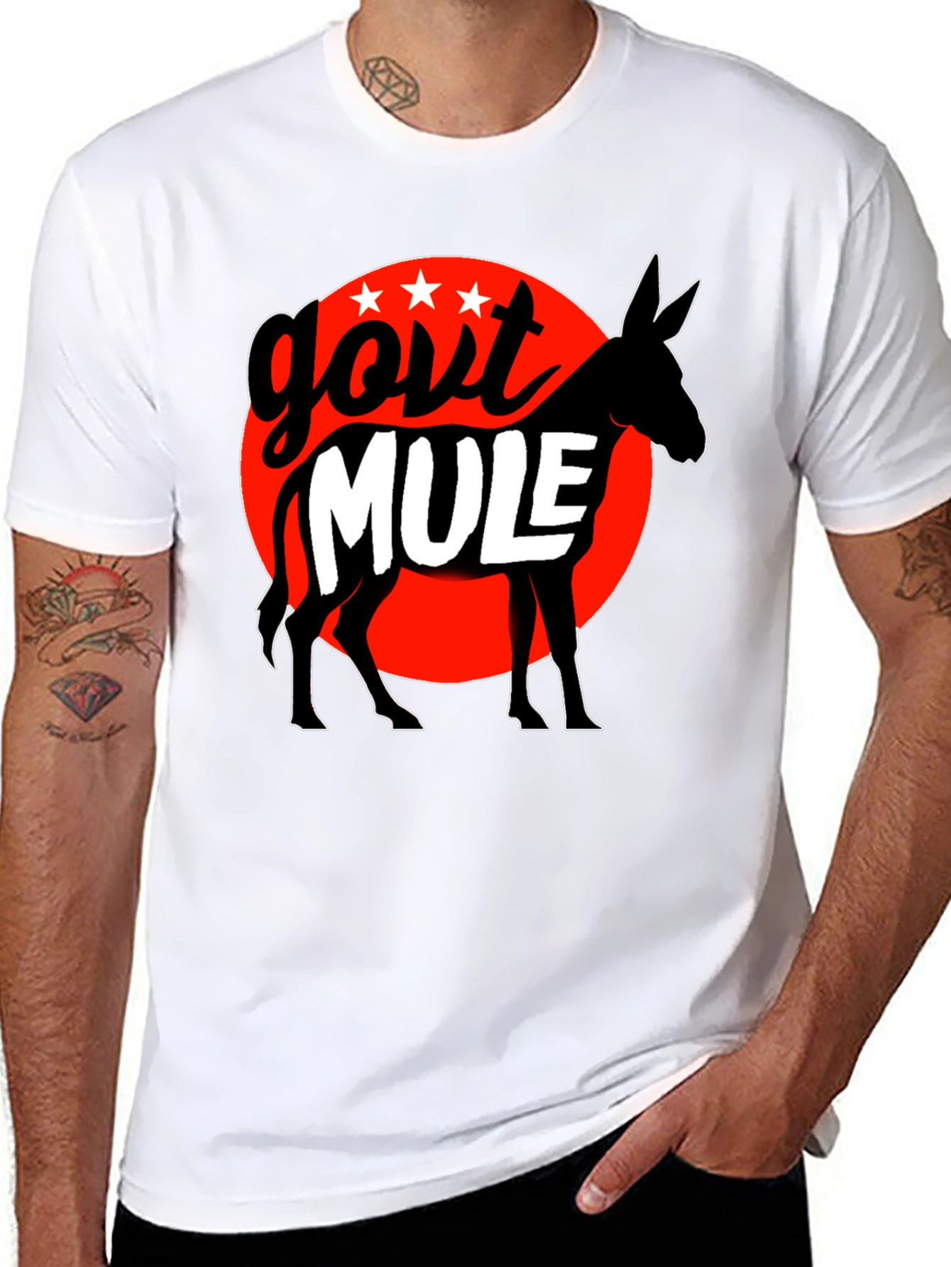 Black Govt Mule Graphic T-Shirt - Black Cotton Tee view 8