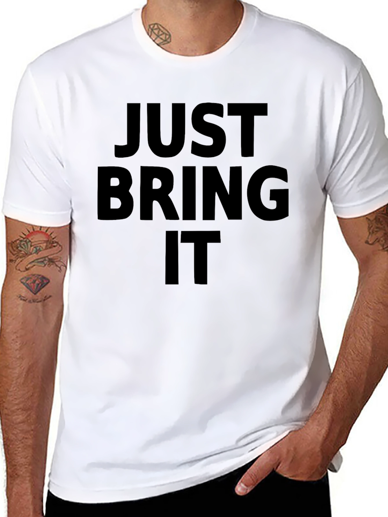 Black Just Bring It T-Shirt - Bold Statement Tee view 8
