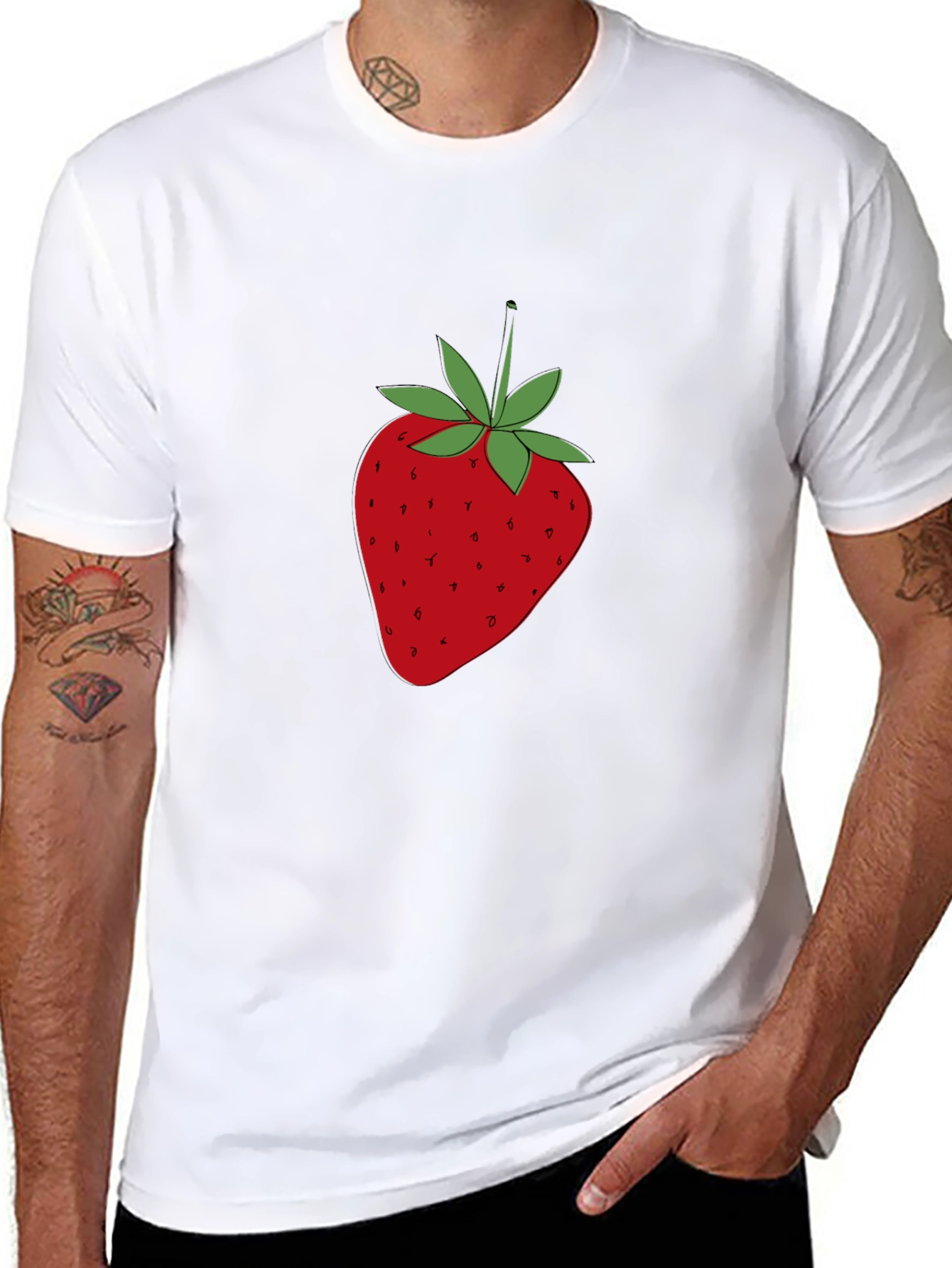 Black Strawberry Graphic T-Shirt - Casual & Stylish view 8
