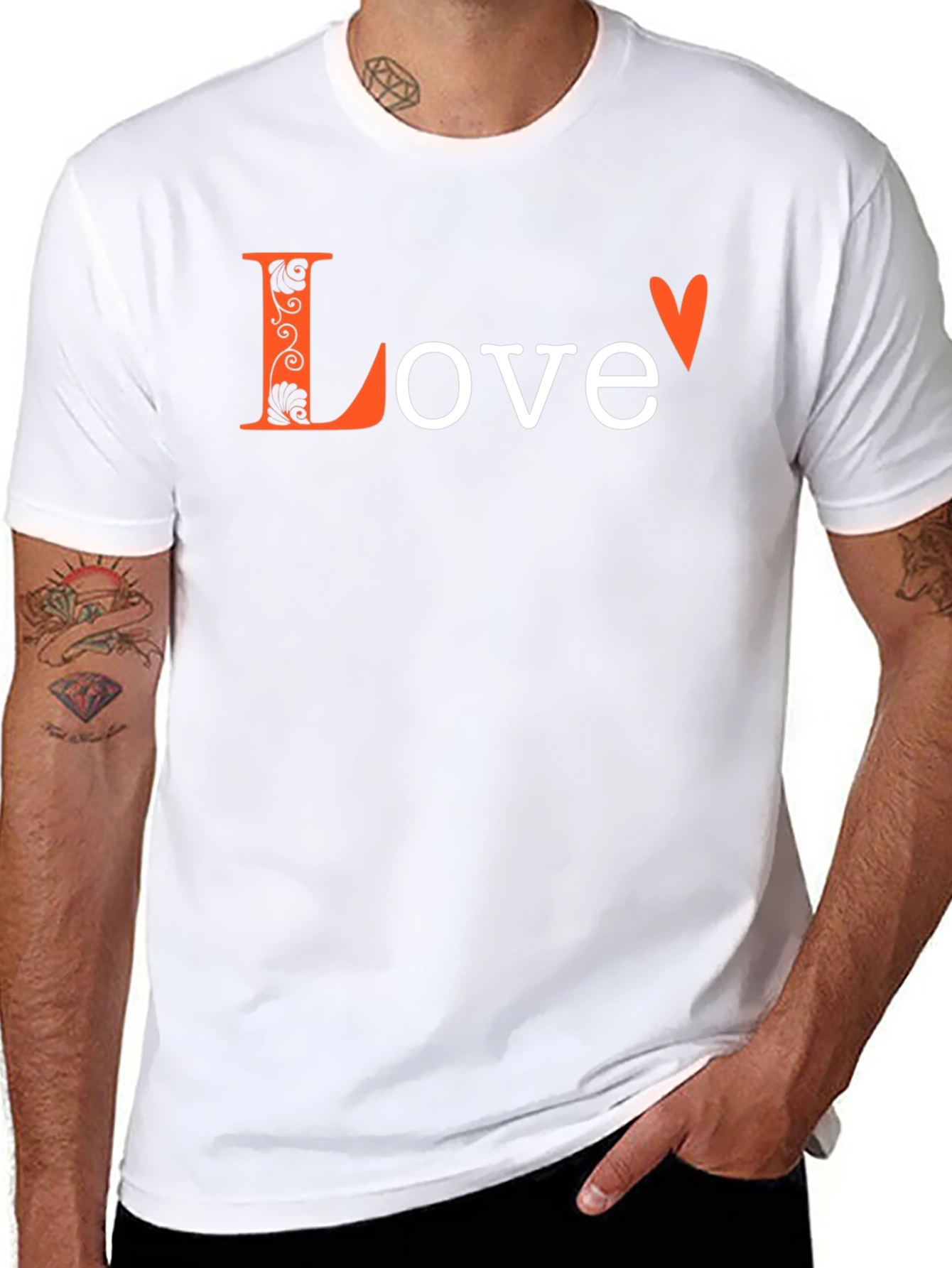 Black Love Graphic Print Black T-Shirt view 8