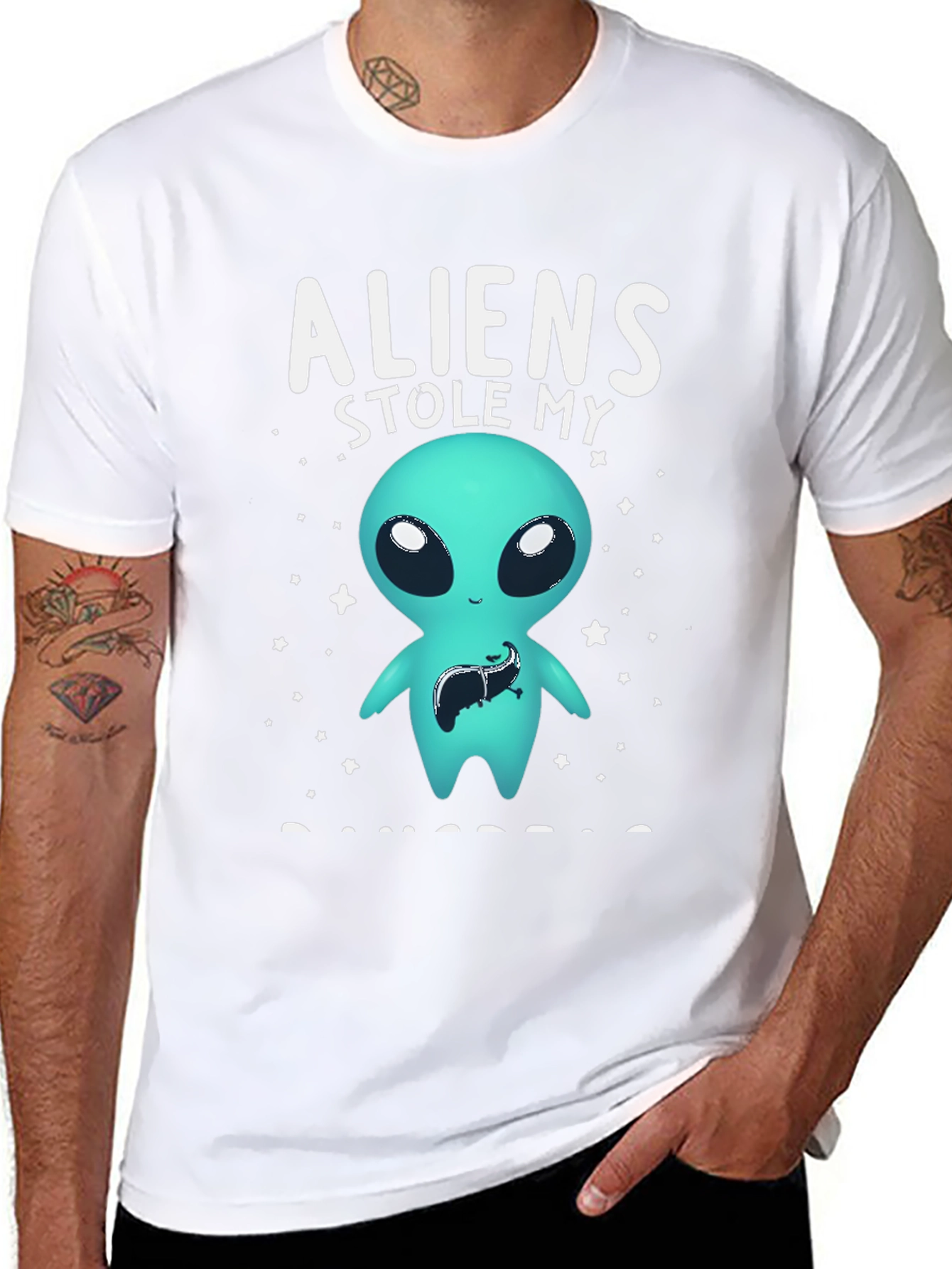 Black Aliens Stole My Liver Graphic Tee view 8