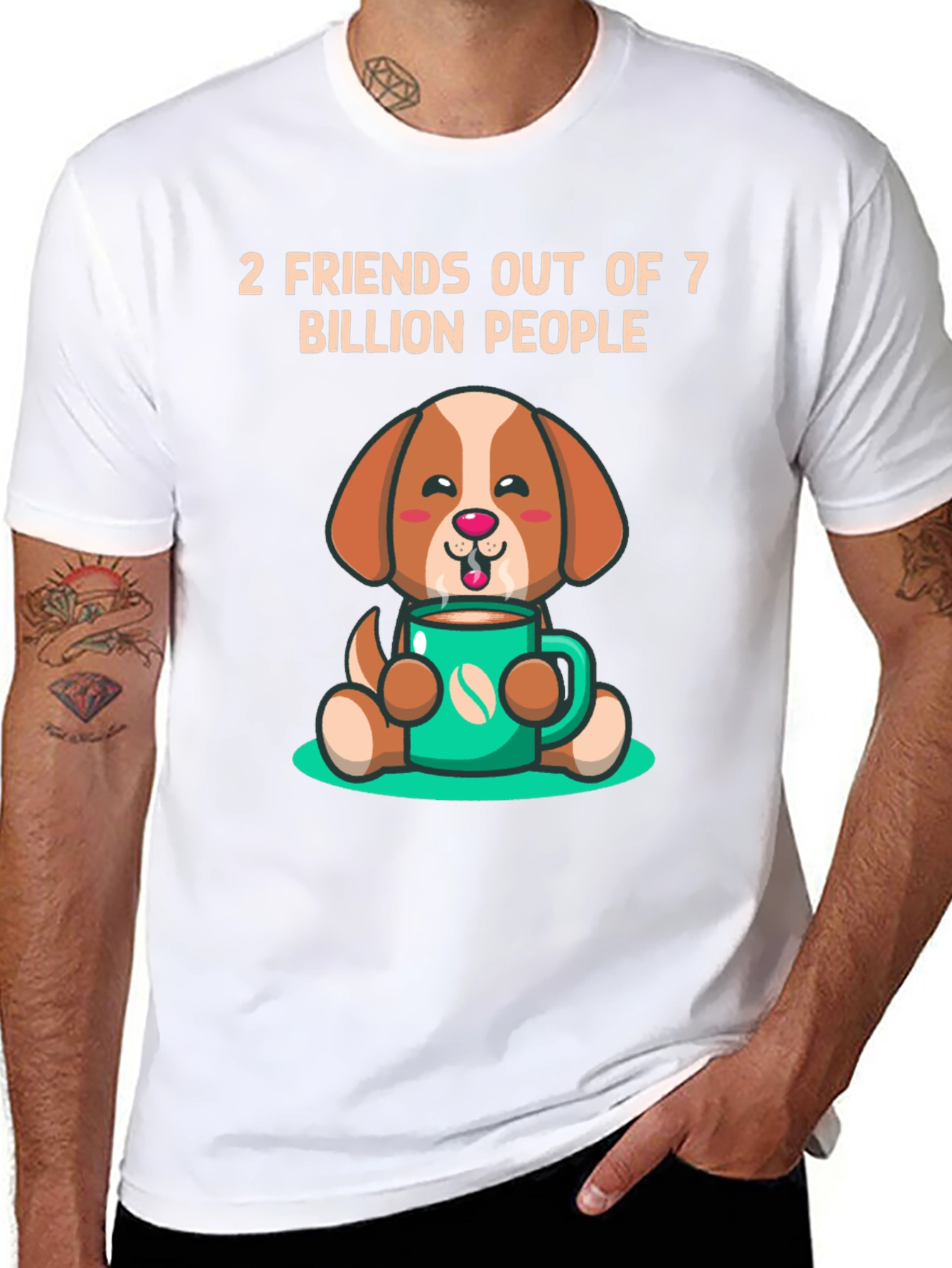 Black Dog Lover T-Shirt: 2 Friends Out of 7 Billion view 8