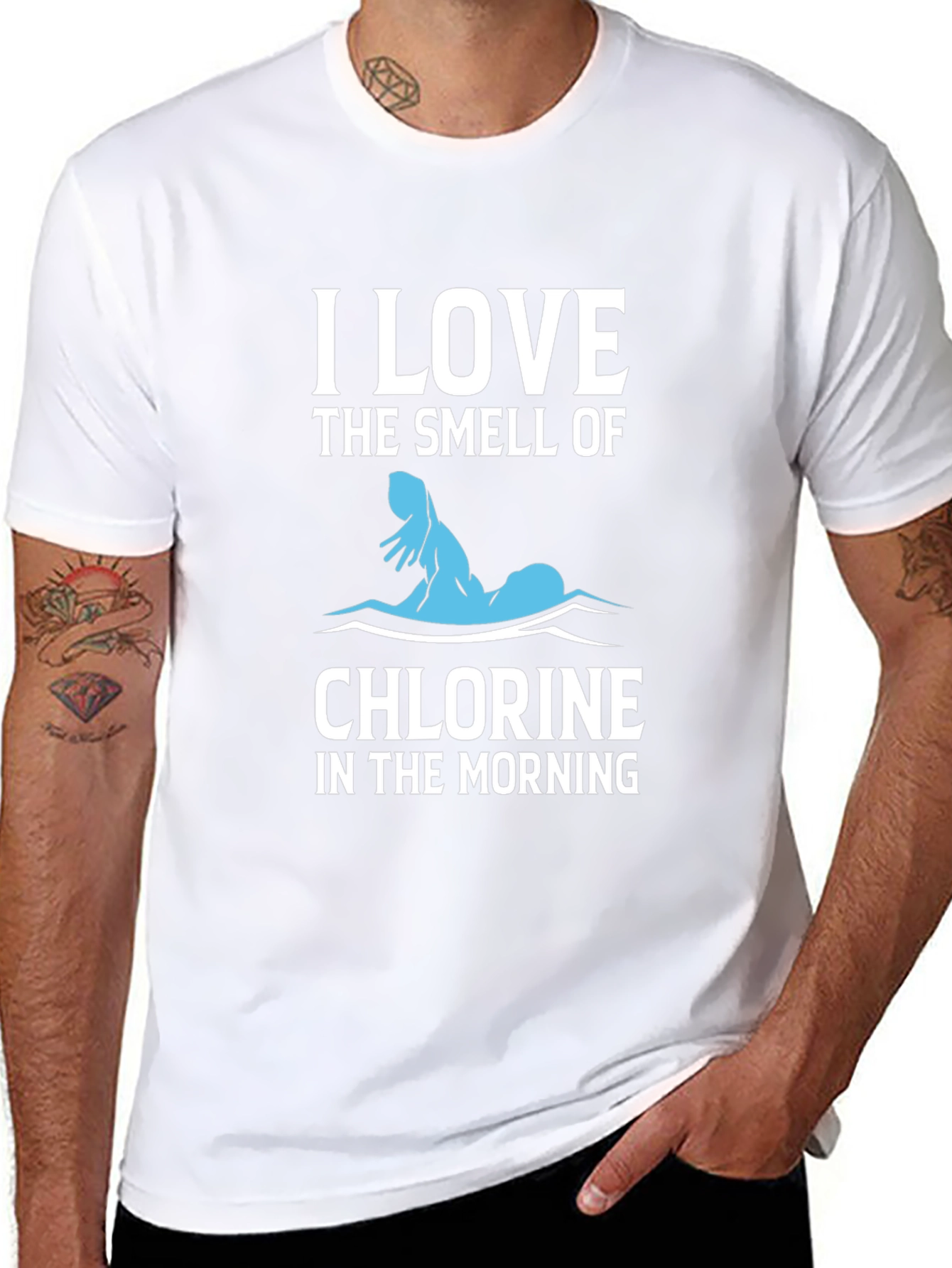 Black I Love The Smell of Chlorine T-Shirt view 8