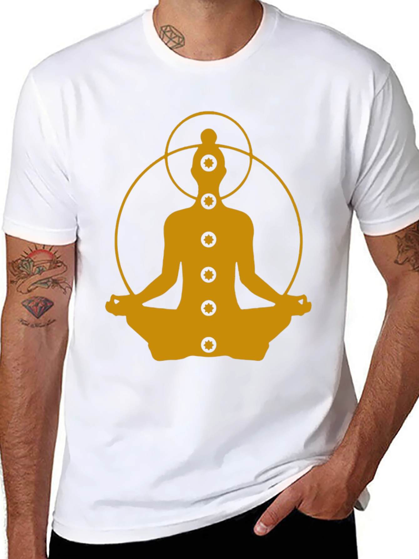 Black Chakra Meditation T-Shirt - Spiritual Yogi Tee view 8