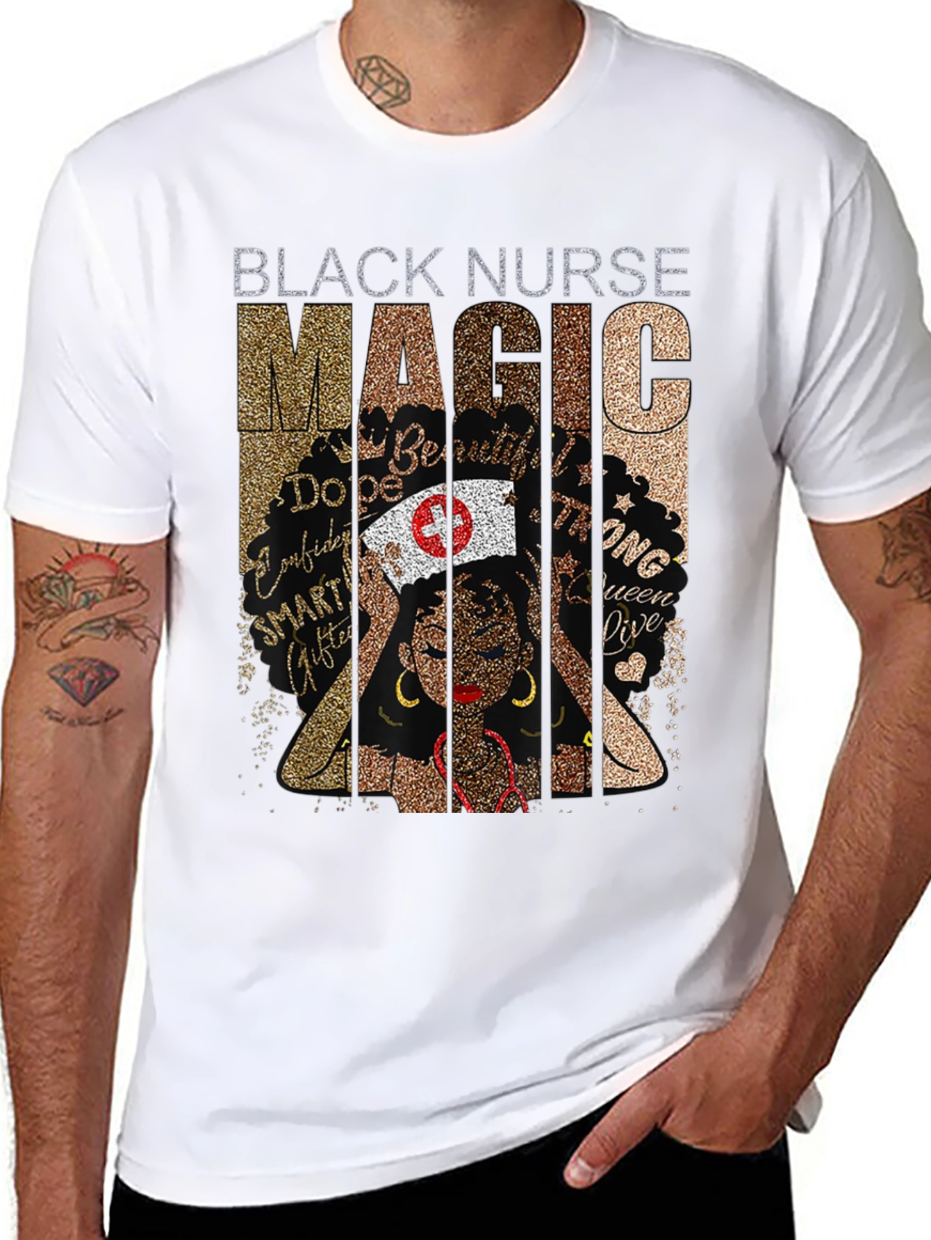 Black Black Nurse Magic Graphic T-Shirt view 8