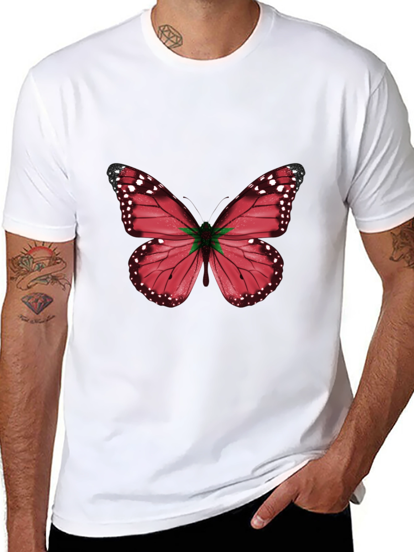 Black Butterfly Graphic Tee - Modern Casual Style view 8