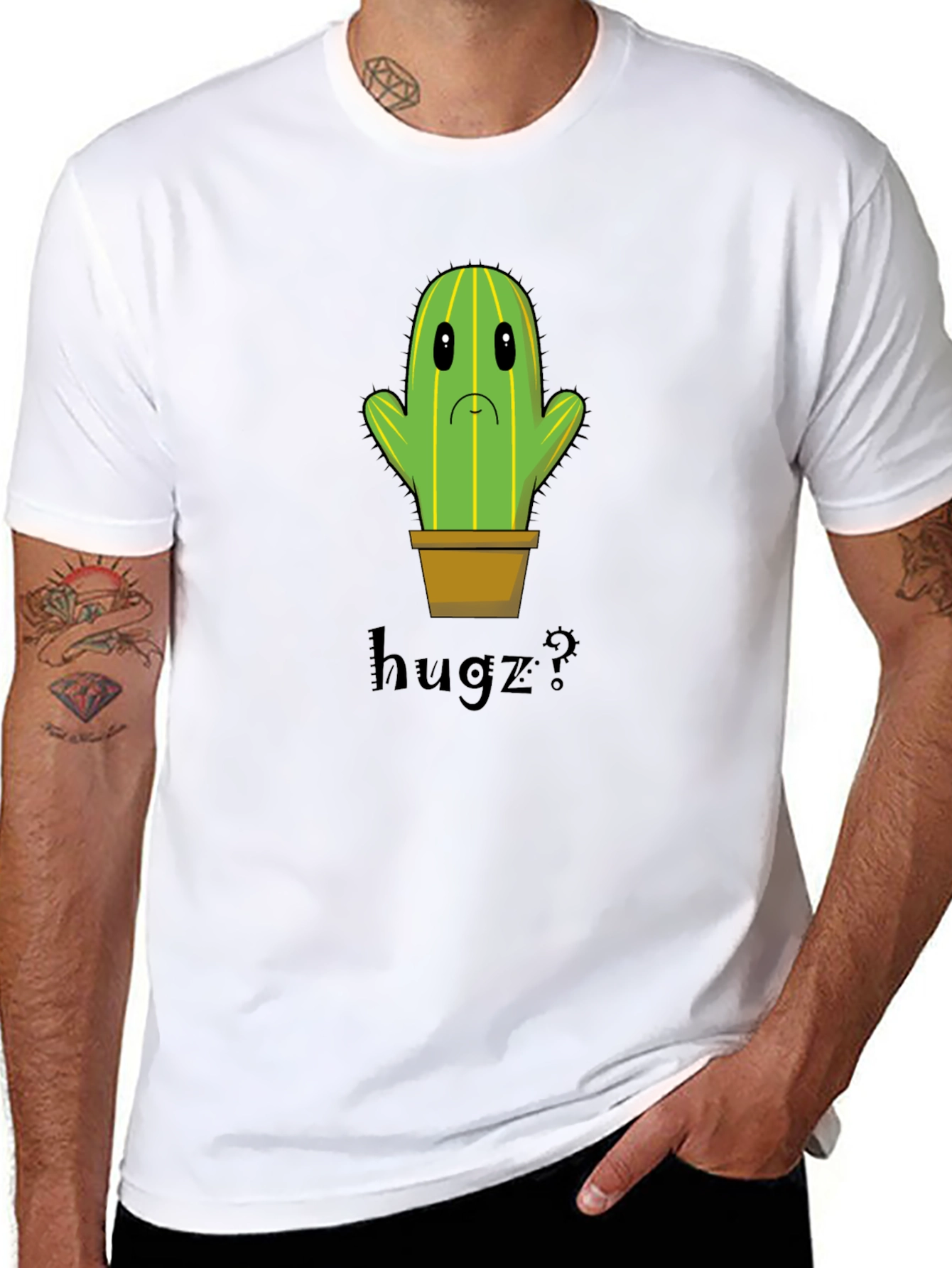 Sad Cactus Hugz? Graphic T-Shirt - 8