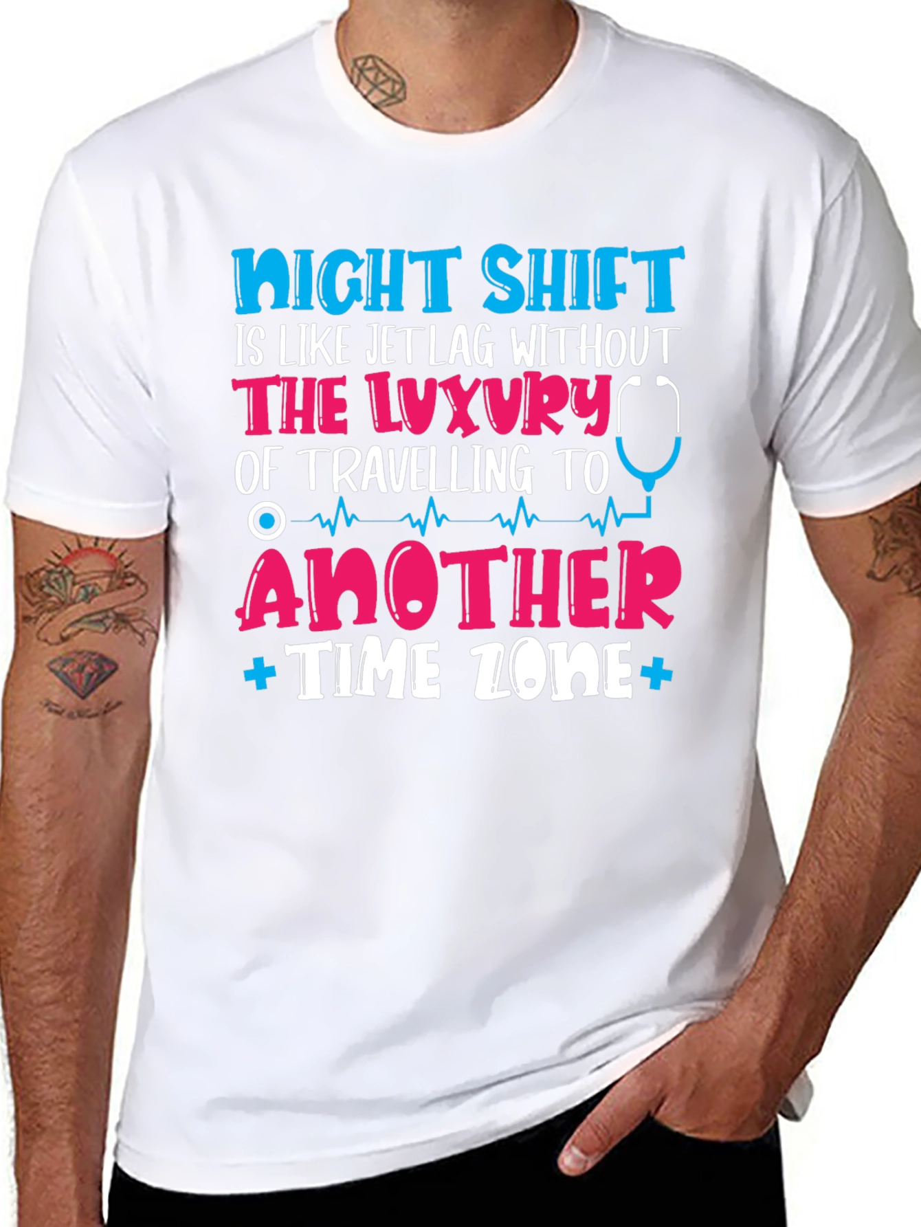 Black Night Shift Jet Lag T-Shirt - Nurse Edition view 8