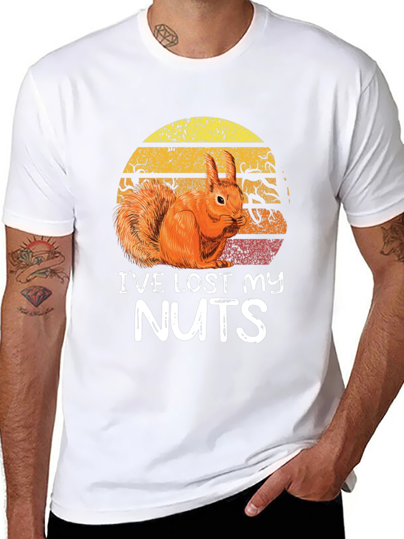 Black Funny Squirrel "I've Lost My Nuts" Graphic Tee view 8