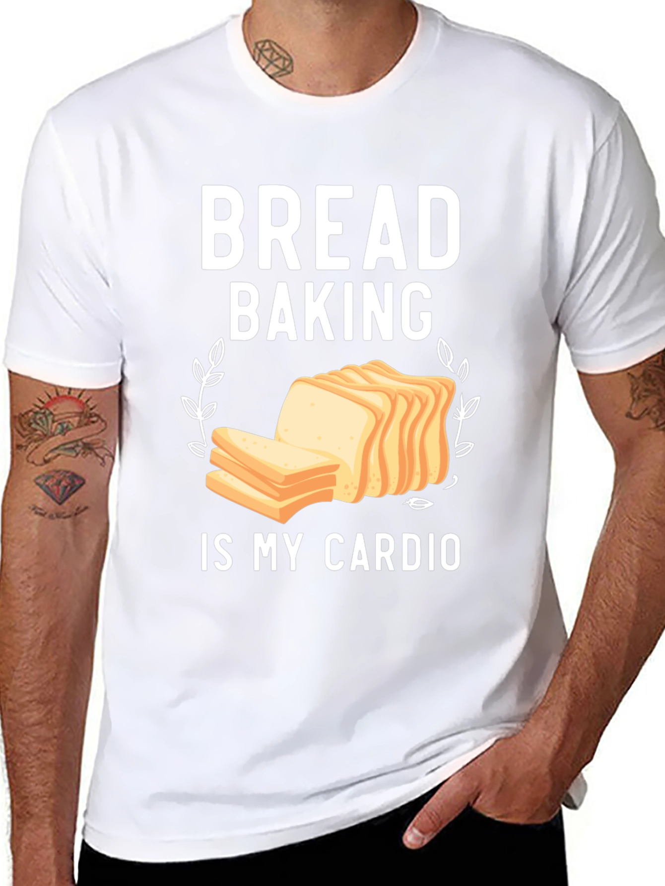 Black Bread Baking is My Cardio T-Shirt - Funny Baker Tee view 8