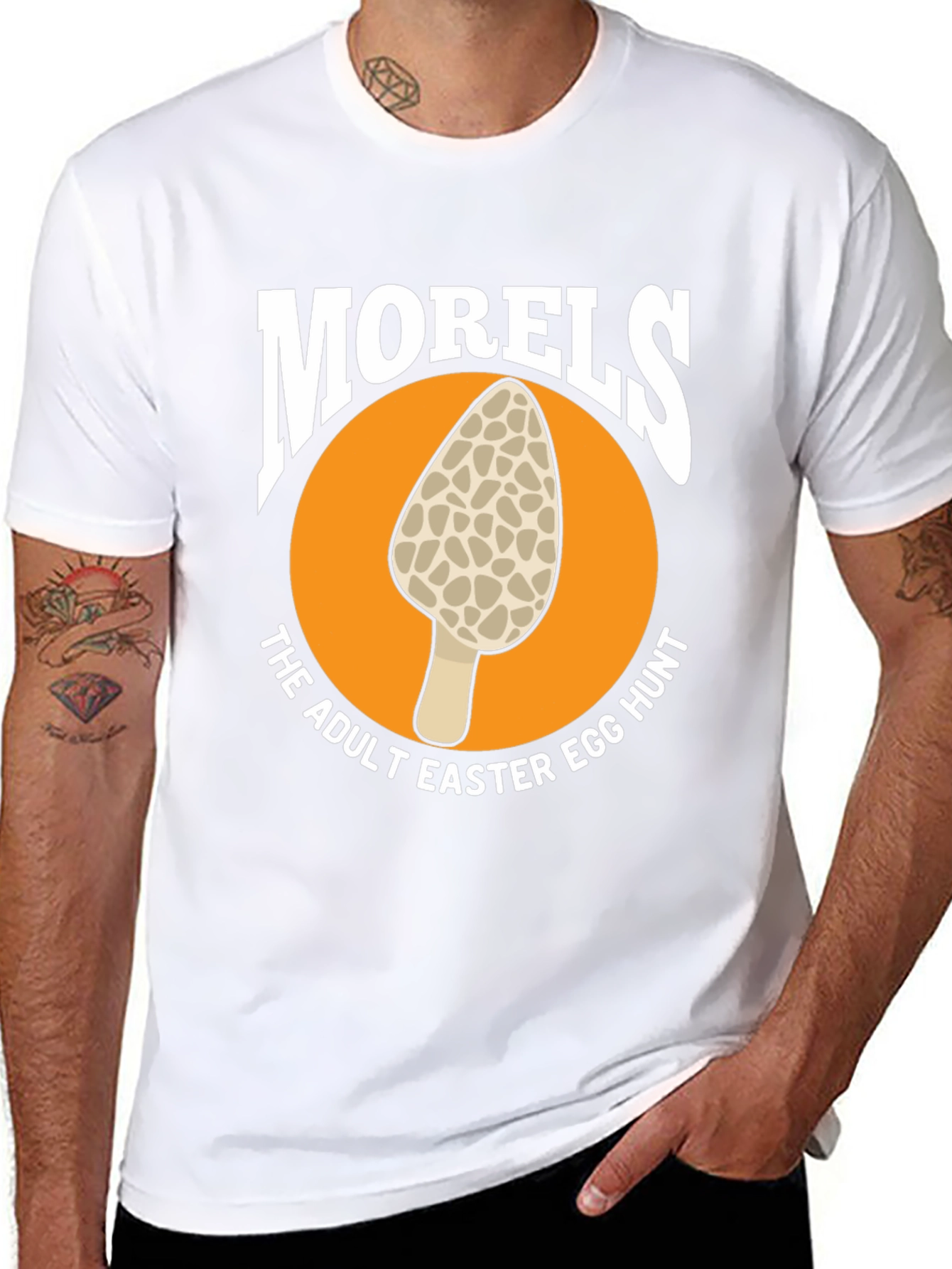 Black Morel Mushroom Adult Easter Egg Hunt Black T-Shirt view 8