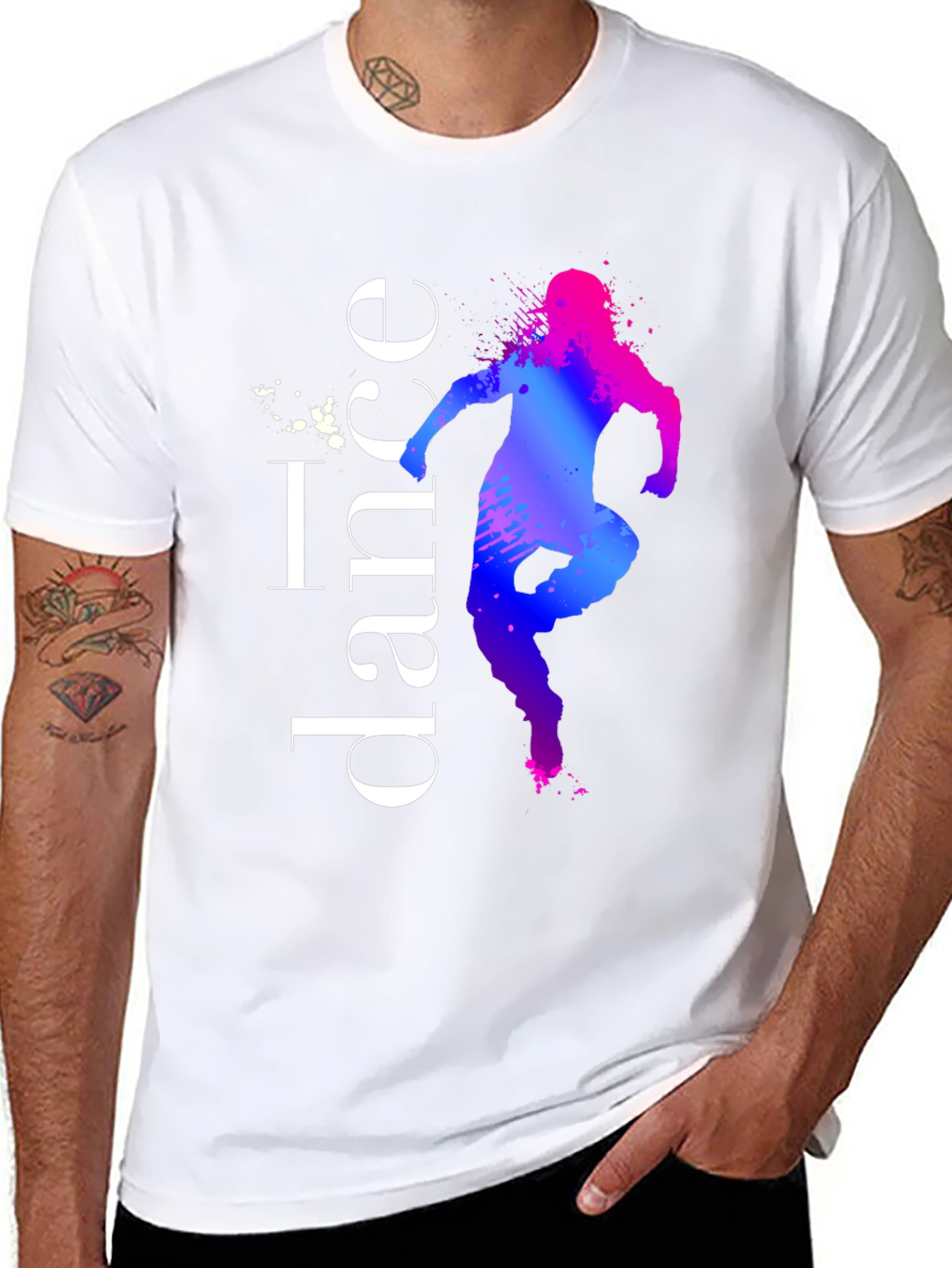 Black I Dance T-Shirt - Artistic Dancer Silhouette Tee view 8