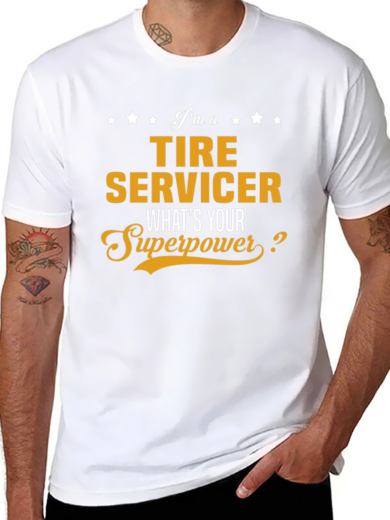 Black Tire Servicer Superpower T-Shirt view 8