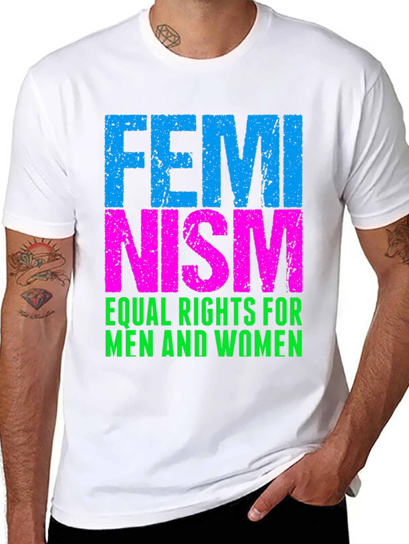 Black Feminism Equal Rights T-Shirt - Black Cotton Blend view 8